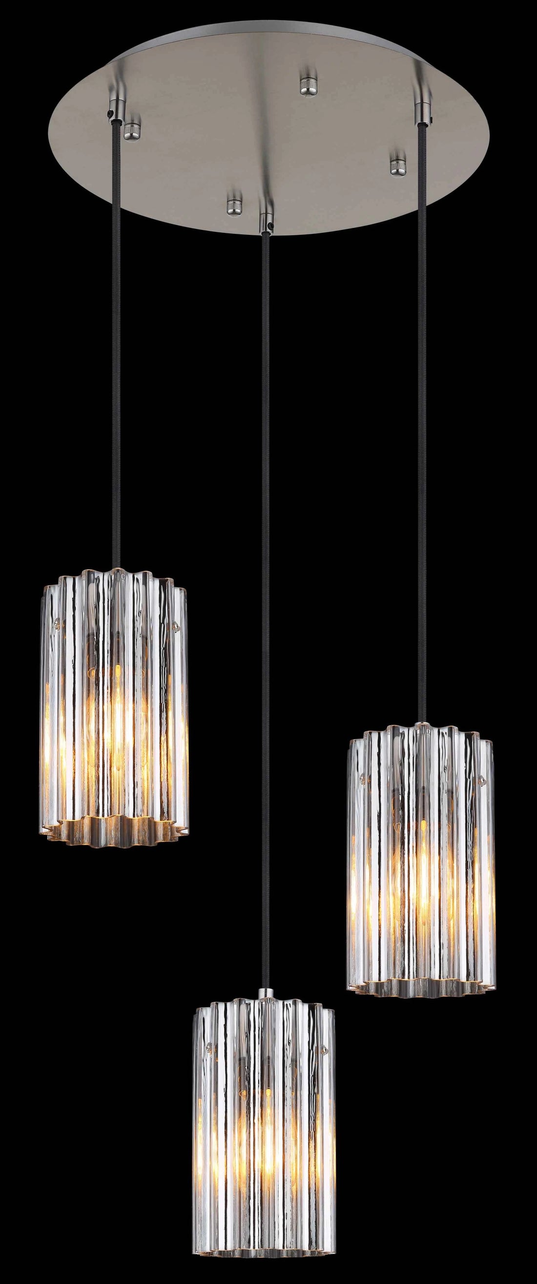 GLOBO Pendant Light Nickel Matt Clear Satin Glass 3xE27 15747-3H | Buy in Kenya | Red Rhino