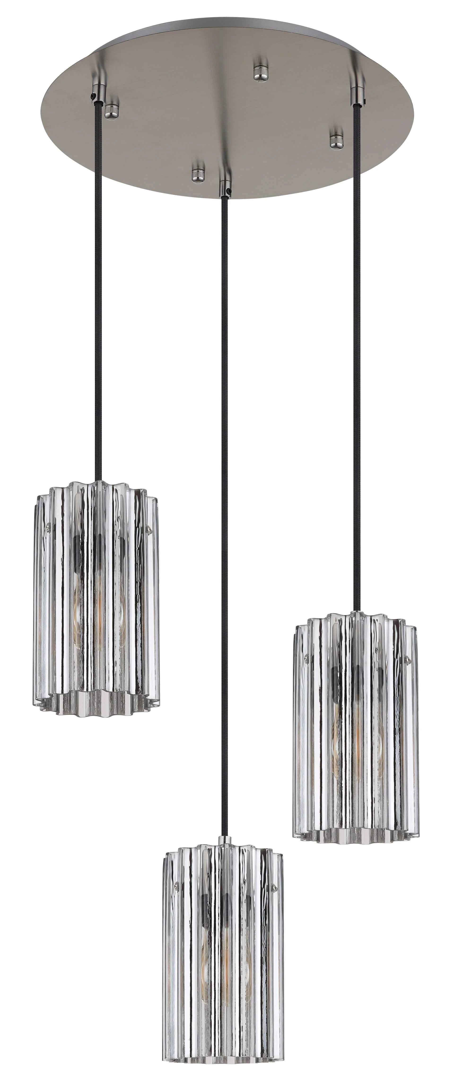 GLOBO Pendant Light Nickel Matt Clear Satin Glass 3xE27 15747-3H | Buy in Kenya | Red Rhino