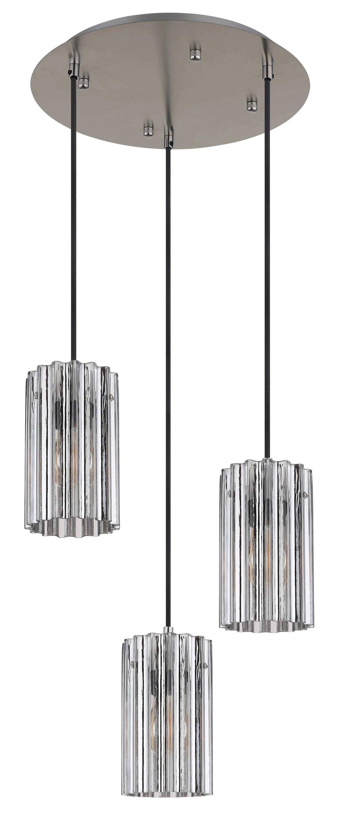 GLOBO Pendant Light Nickel Matt Clear Satin Glass 3xE27 15747-3H | Buy in Kenya | Red Rhino