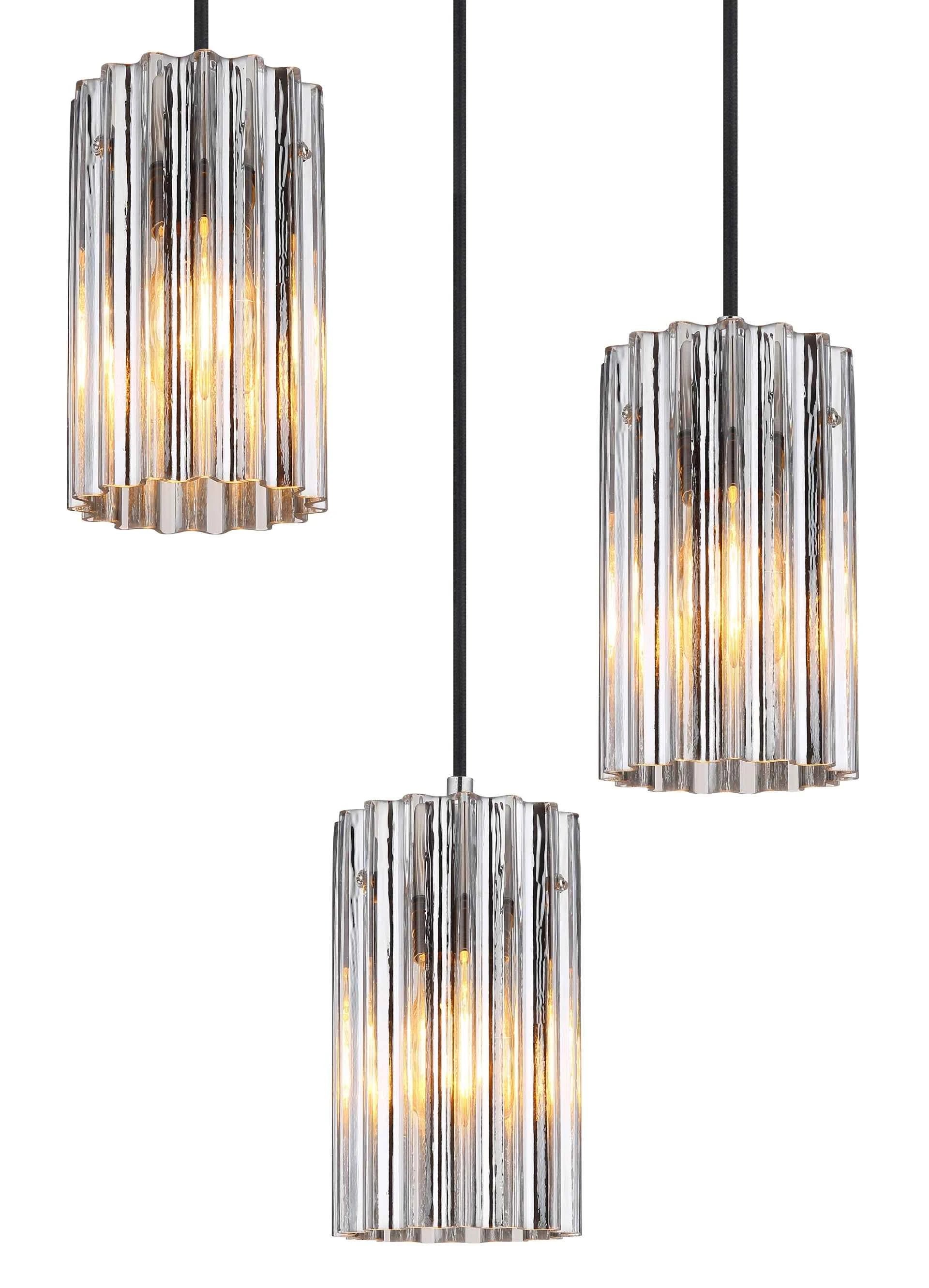 GLOBO Pendant Light Nickel Matt Clear Satin Glass 3xE27 15747-3H | Buy in Kenya | Red Rhino