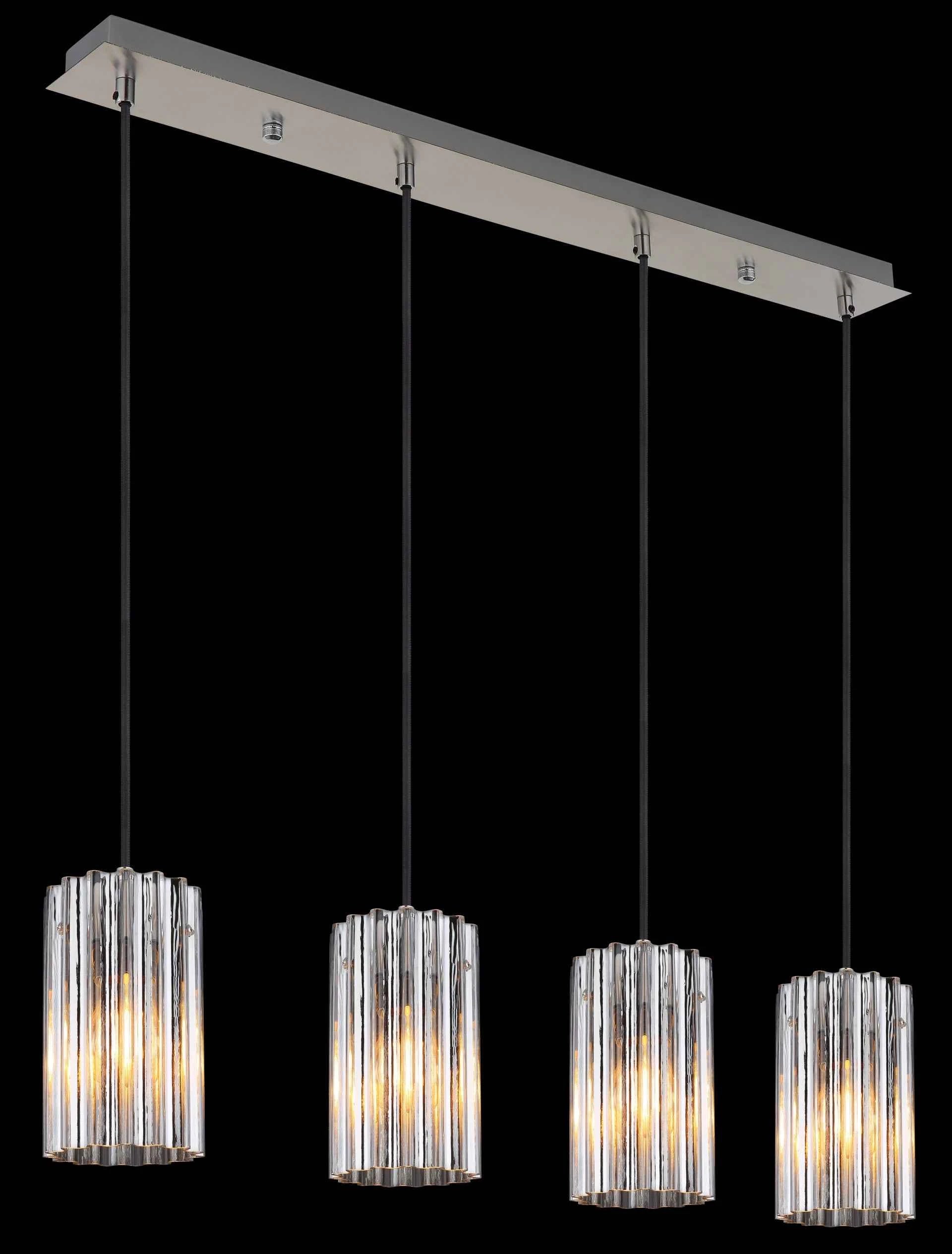 GLOBO Pendant Light Nickel Matt Clear Satin Glass 4xE27 15747-4H | Buy in Kenya | Red Rhino