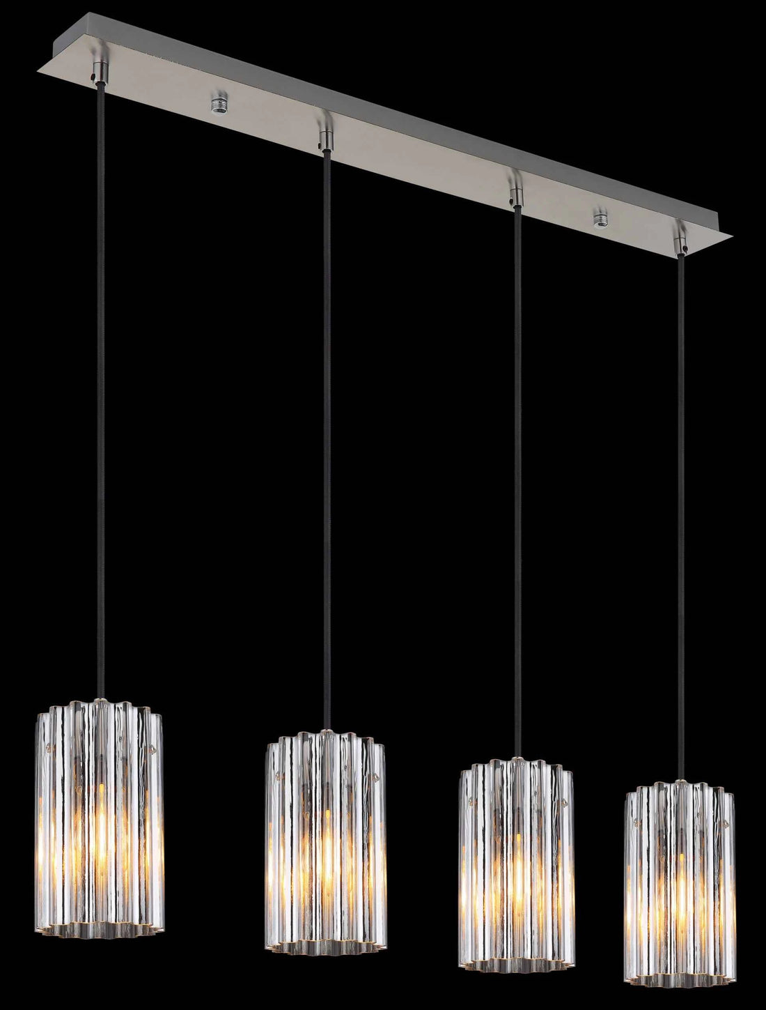 GLOBO Pendant Light Nickel Matt Clear Satin Glass 4xE27 15747-4H | Buy in Kenya | Red Rhino