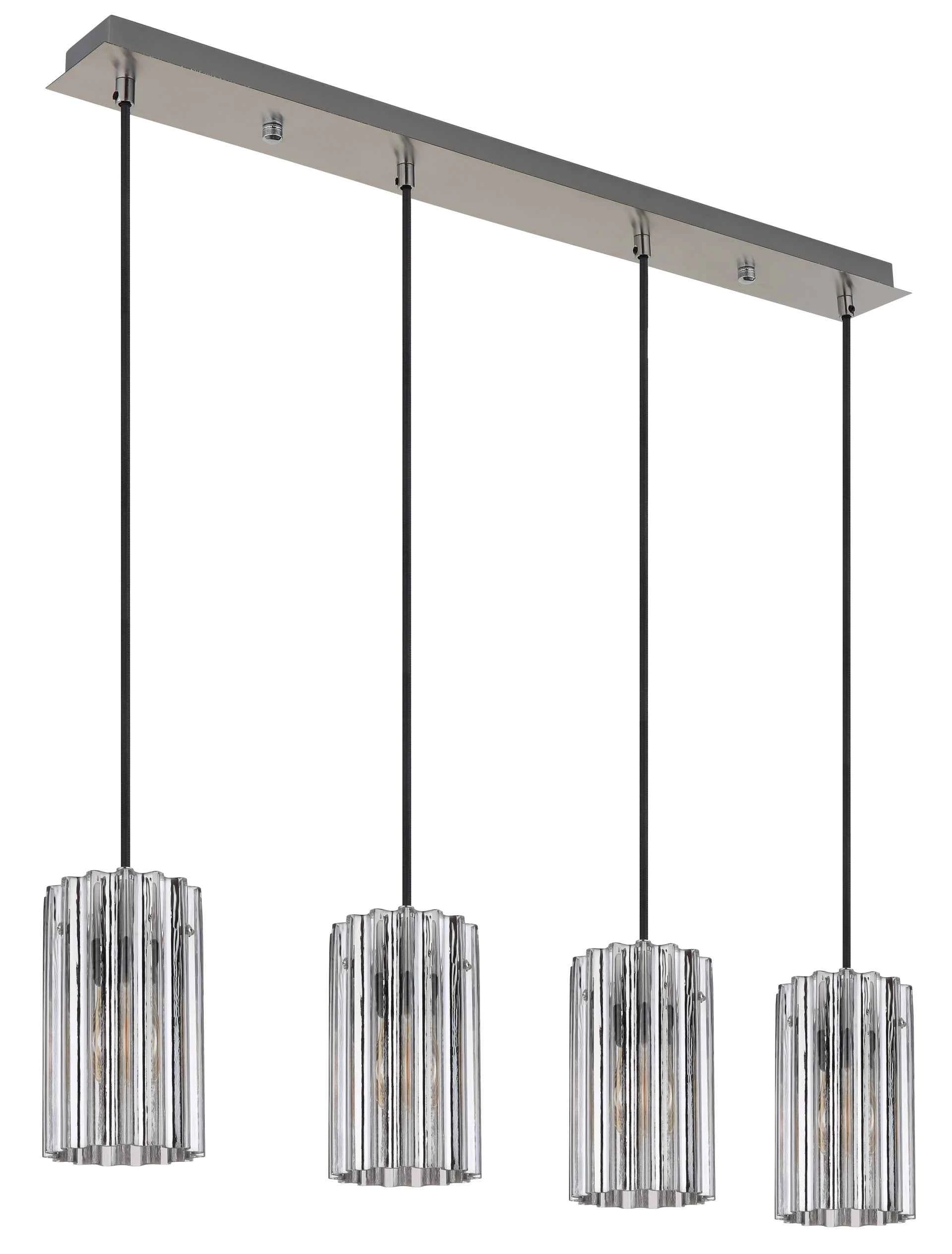 GLOBO Pendant Light Nickel Matt Clear Satin Glass 4xE27 15747-4H | Buy in Kenya | Red Rhino