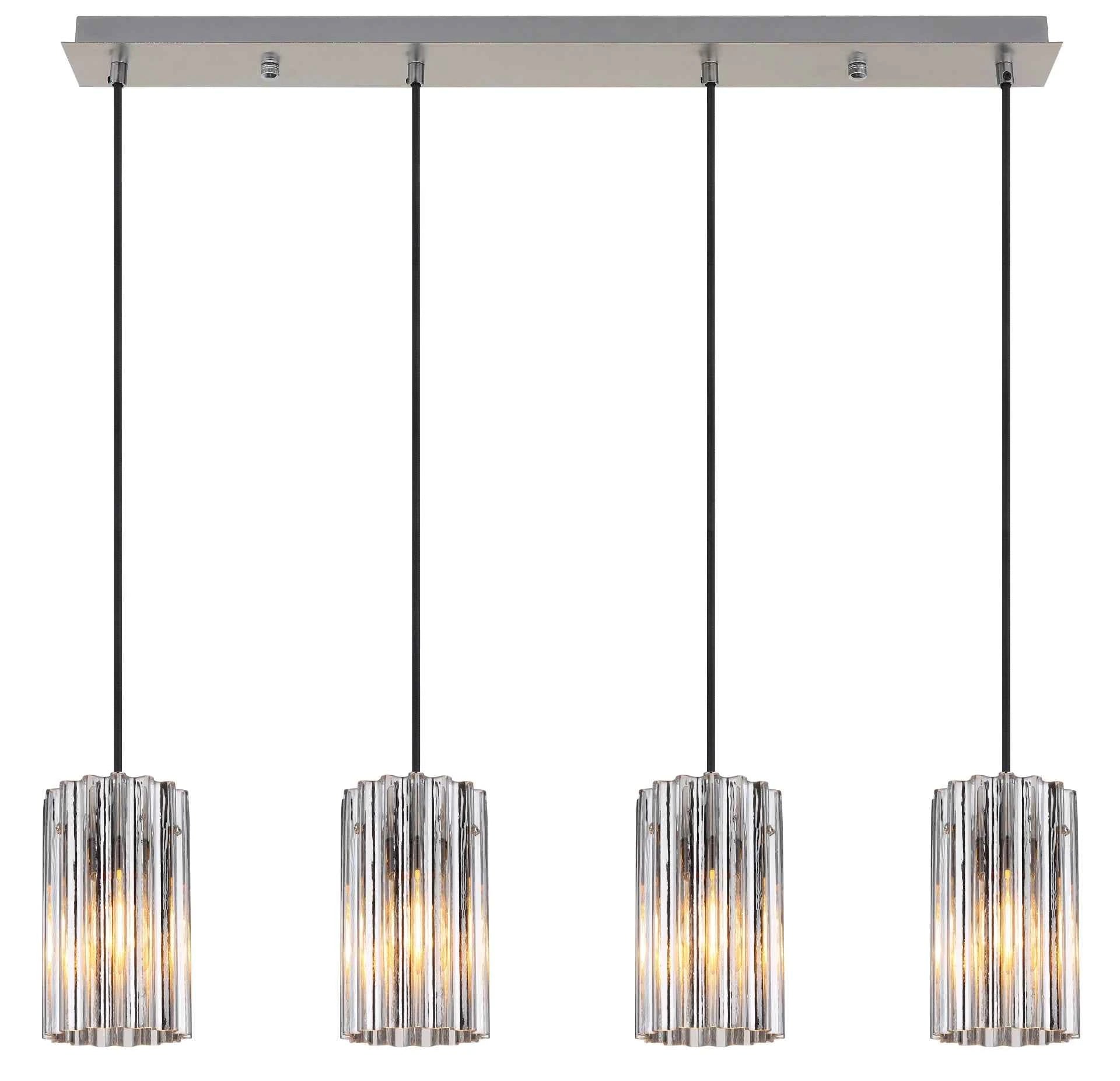 GLOBO Pendant Light Nickel Matt Clear Satin Glass 4xE27 15747-4H | Buy in Kenya | Red Rhino