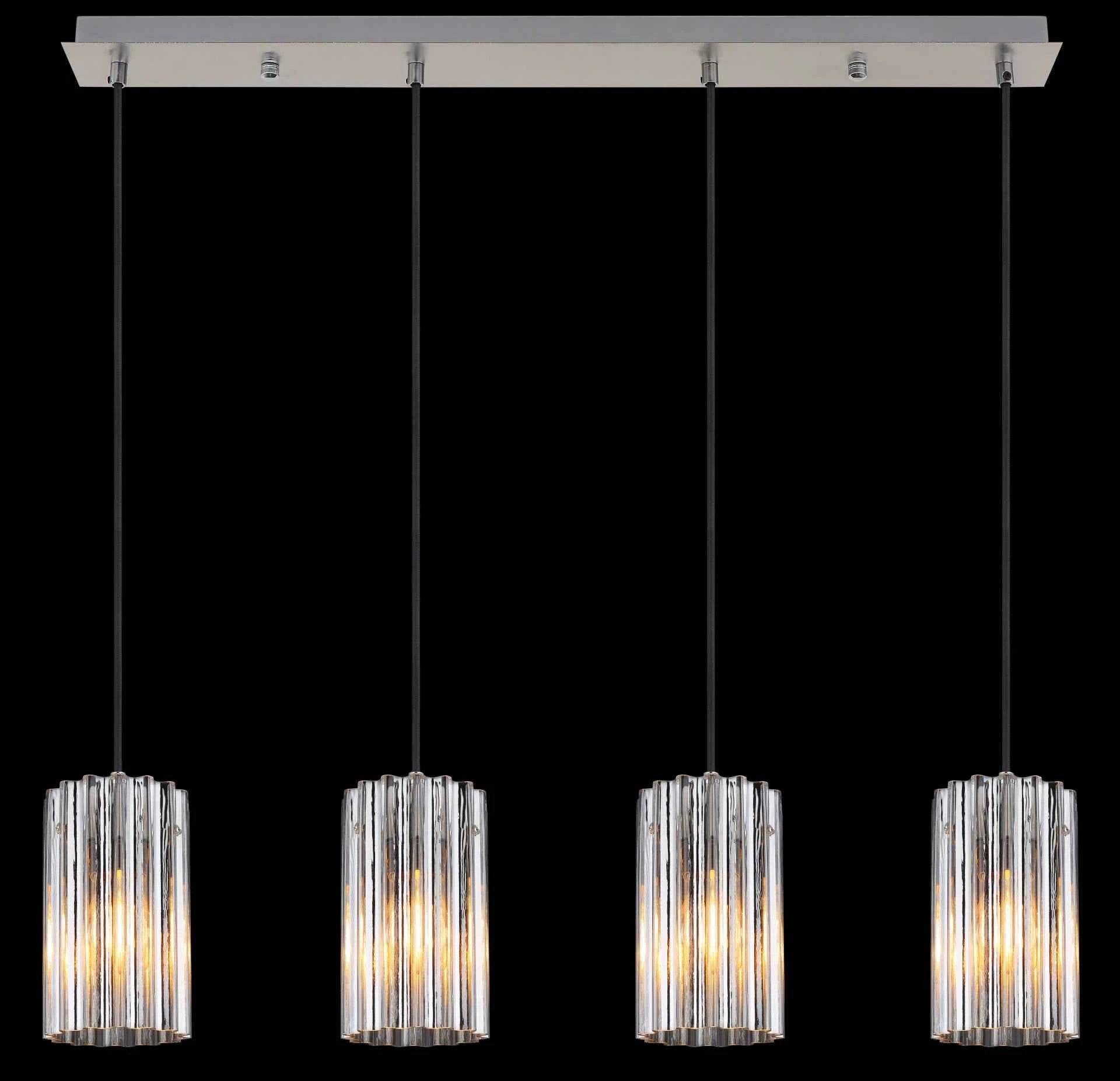 GLOBO Pendant Light Nickel Matt Clear Satin Glass 4xE27 15747-4H | Buy in Kenya | Red Rhino