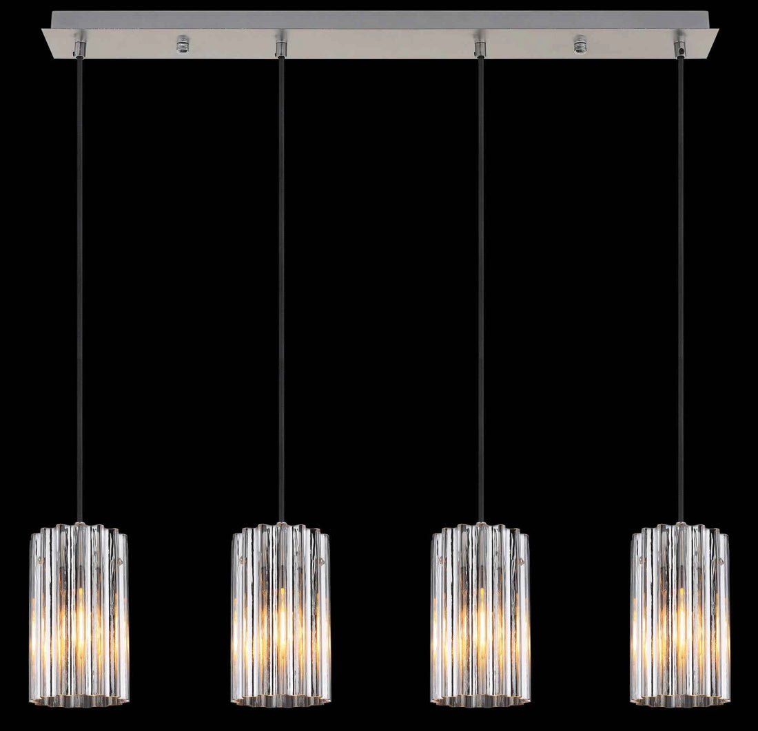 GLOBO Pendant Light Nickel Matt Clear Satin Glass 4xE27 15747-4H | Buy in Kenya | Red Rhino