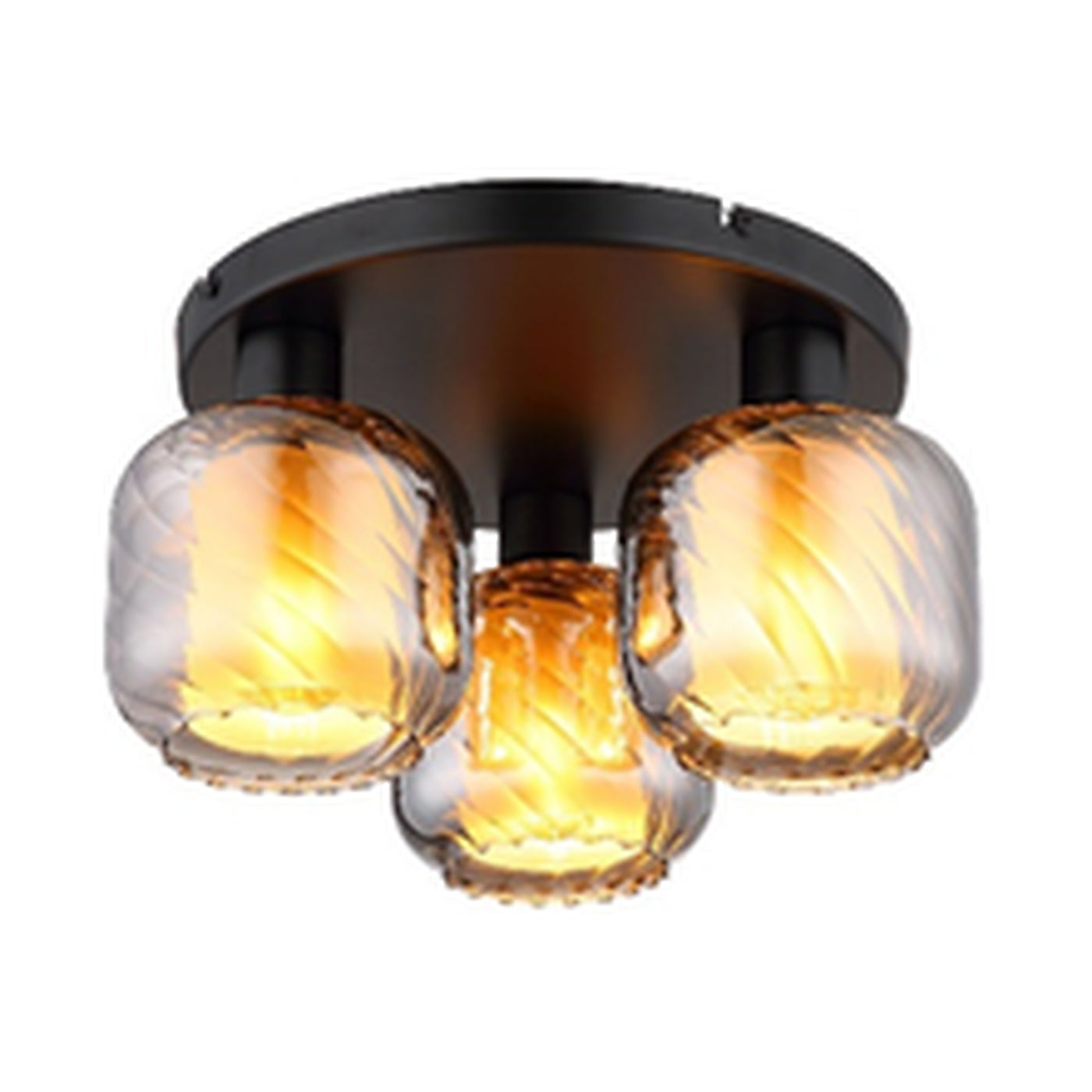 GLOBO Ceiling Lamp Black Smoked Glass 3xE27 15754-3D - square hero product image