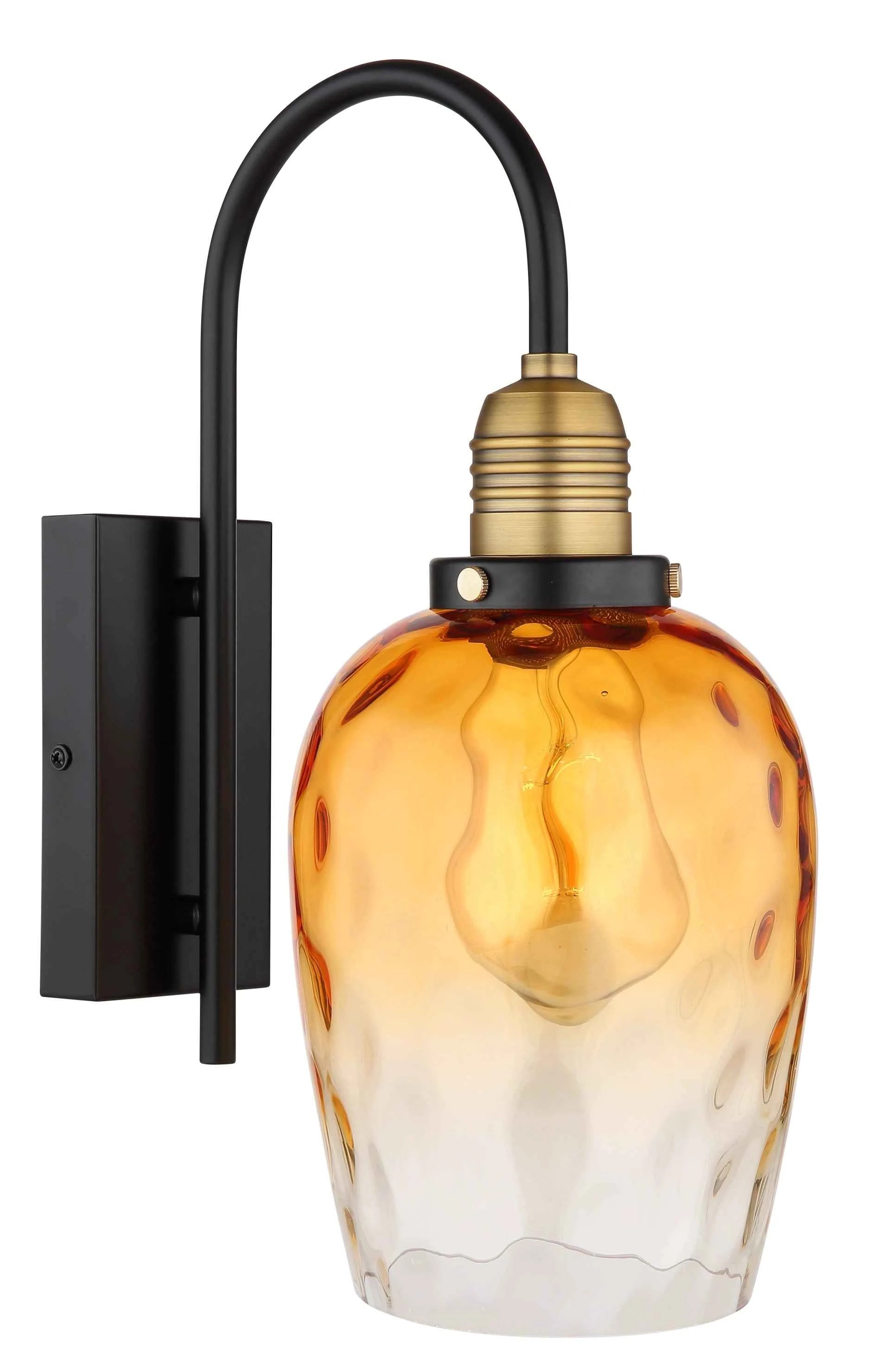 GLOBO Wall Light Black Brass Amber Glass E27 15786W | Buy in Kenya | Red Rhino