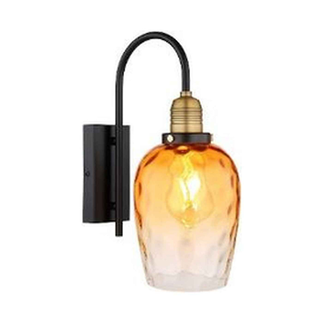GLOBO Wall Light Black Brass Amber Glass E27 15786W | Buy in Kenya | Red Rhino
