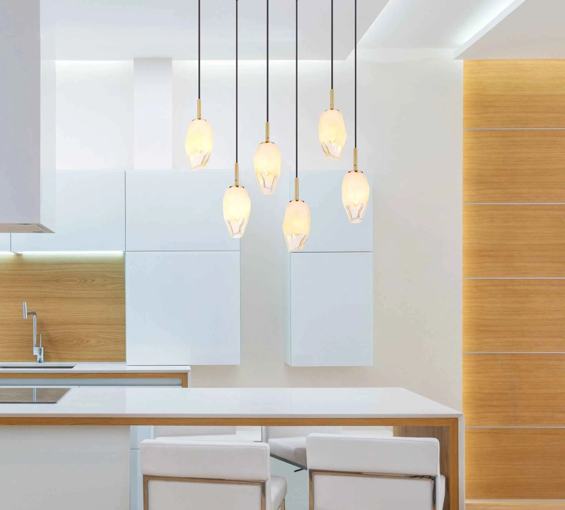 GLOBO Pendant Light Brass Opal Glass 6xE14 15787-6H | Buy in Kenya | Red Rhino
