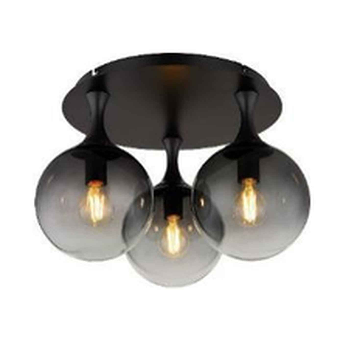 GLOBO Ceiling Light Black Smoky Glass 3xE27 LED 15885-3D | Buy in Kenya | Red Rhino