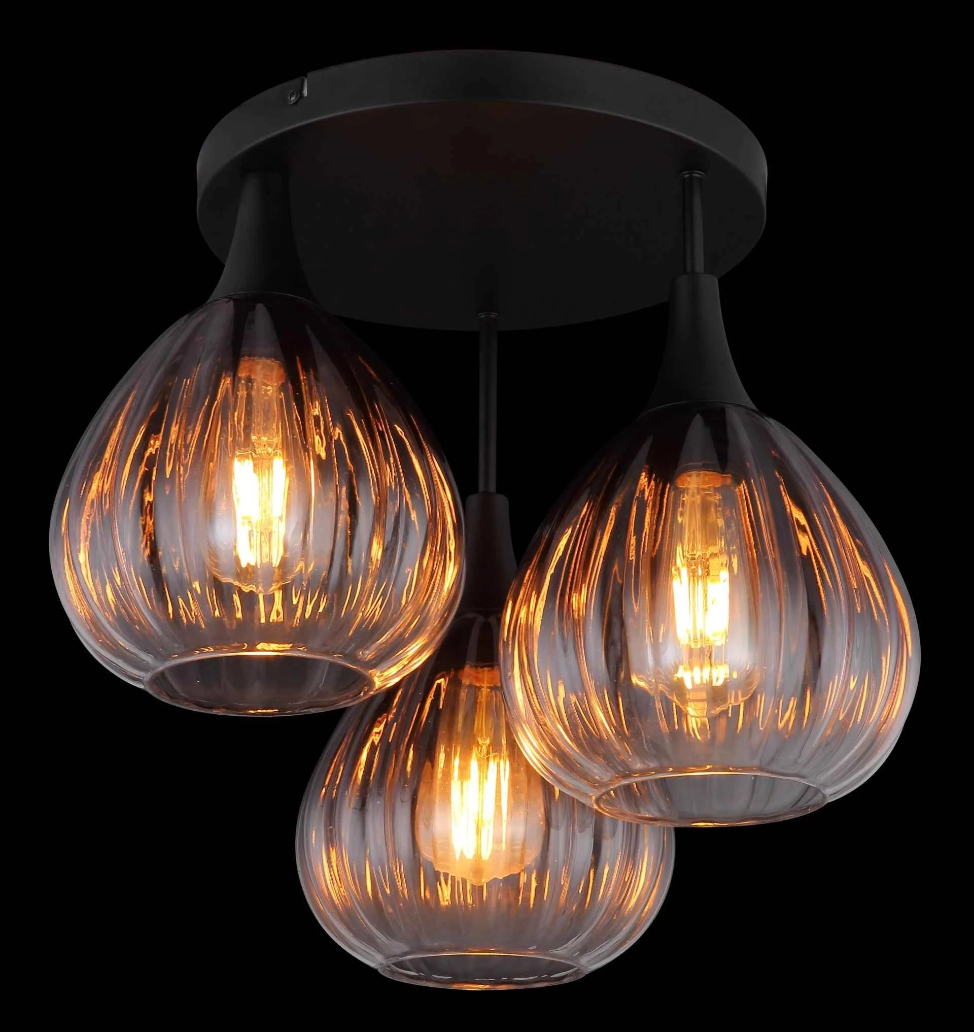 GLOBO Ceiling Light Black Smoked Glass 3xE27 15887-3D | Buy in Kenya | Red Rhino