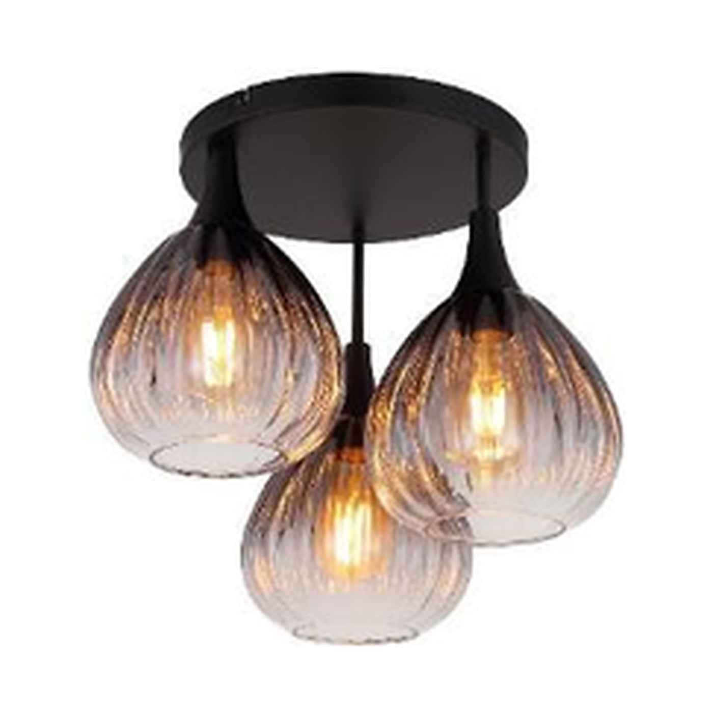 GLOBO Ceiling Light Black Smoked Glass 3xE27 15887-3D | Buy in Kenya | Red Rhino