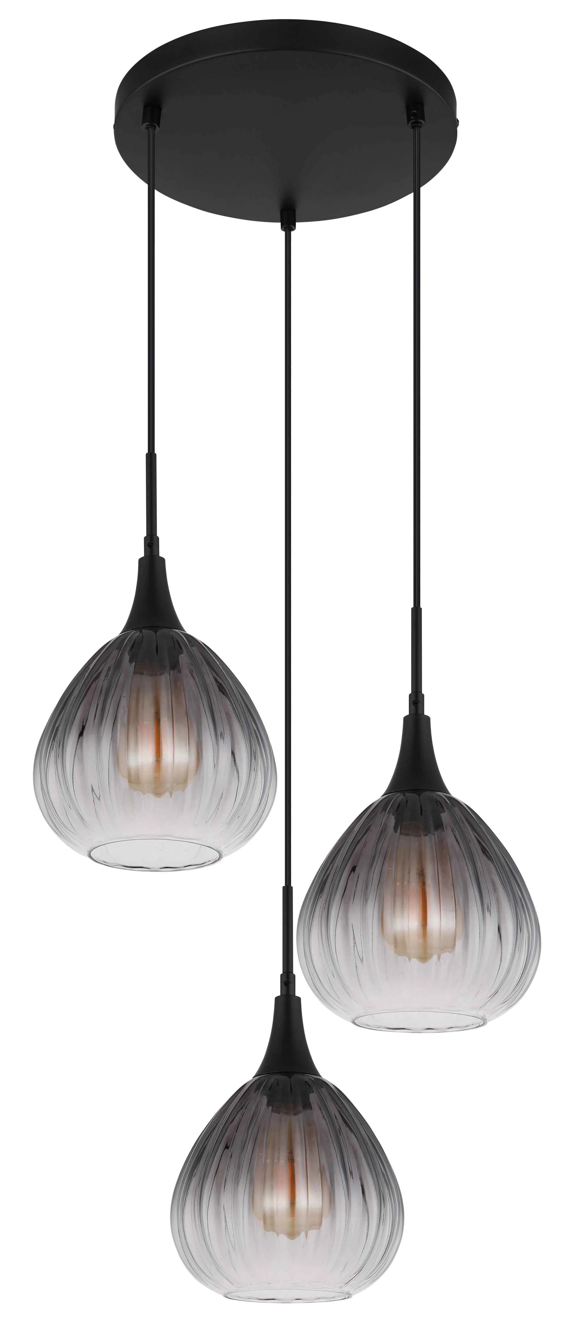 GLOBO Pendant Light Black Smoked Glass 3xE27 15887-3H | Buy in Kenya | Red Rhino