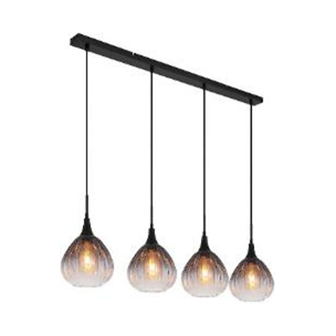 GLOBO Pendant Light Black Smoked Glass 4xE27 15887-4H - square hero product image