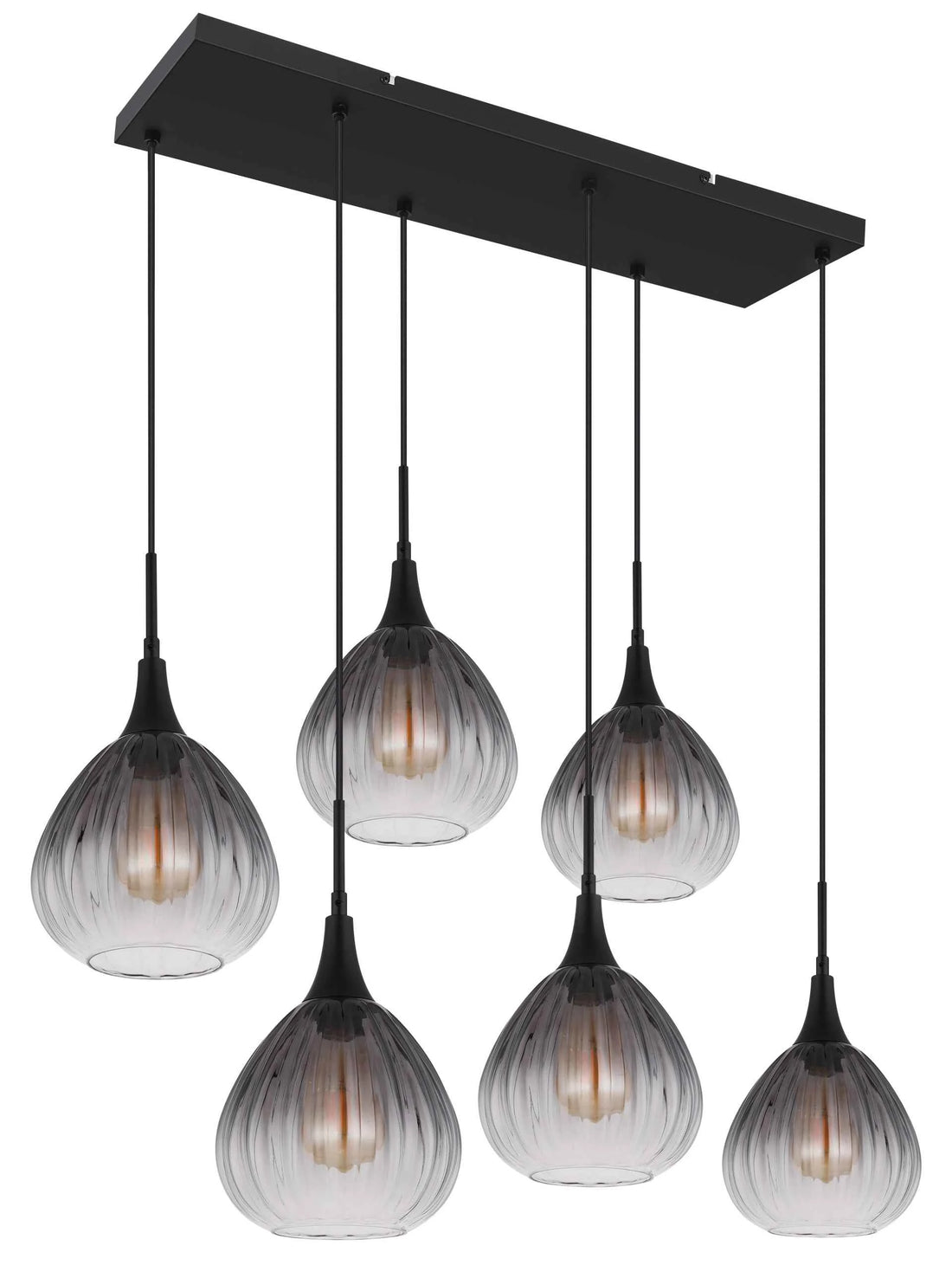 GLOBO Pendant Light Black Smoked Glass 6xE27 15887-6H | Buy in Kenya | Red Rhino