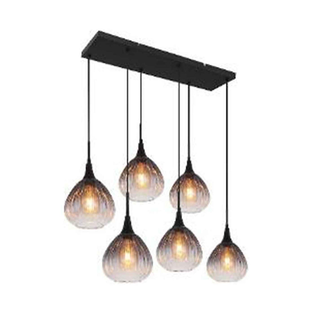 GLOBO Pendant Light Black Smoked Glass 6xE27 15887-6H | Buy in Kenya | Red Rhino