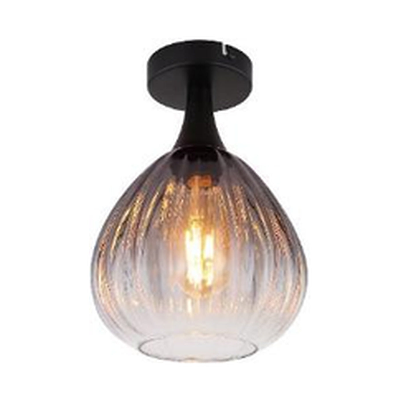 GLOBO Ceiling Light Black Smoked Glass E27 15887D - square hero product image
