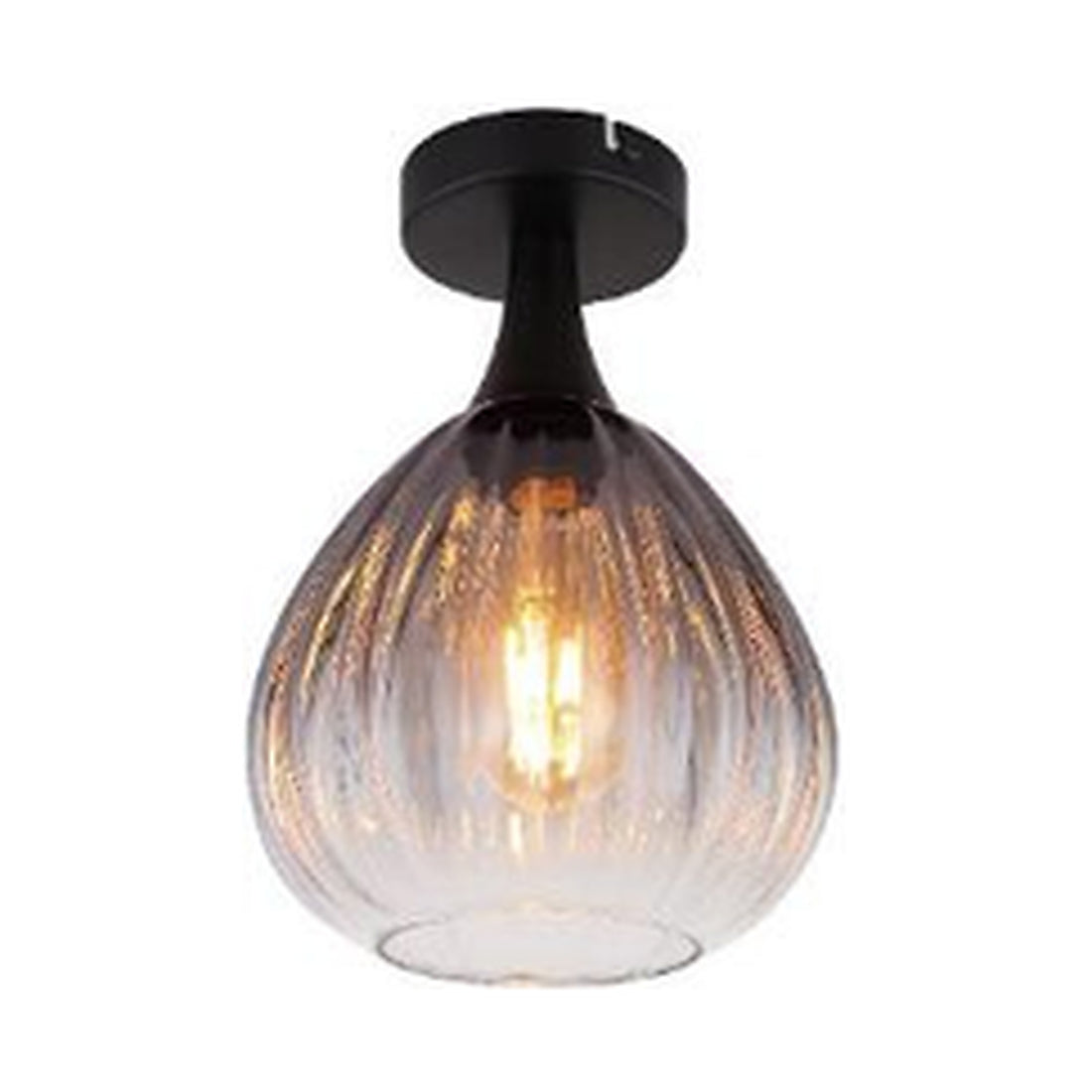GLOBO Ceiling Light Black Smoked Glass E27 15887D - square hero product image
