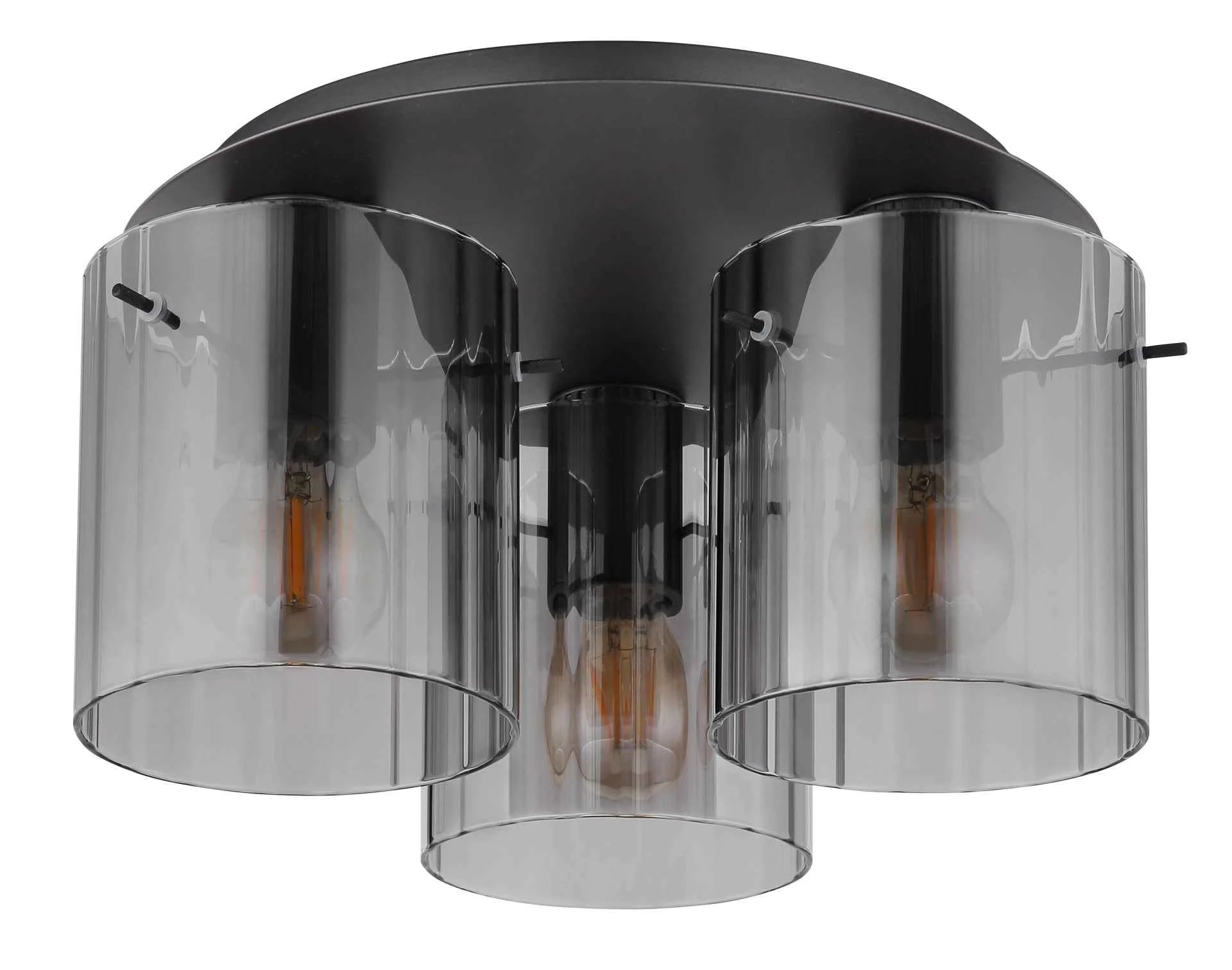 GLOBO Ceiling Light Dark Grey Smoked Glass 3xE27 15904-3D | Buy in Kenya | Red Rhino