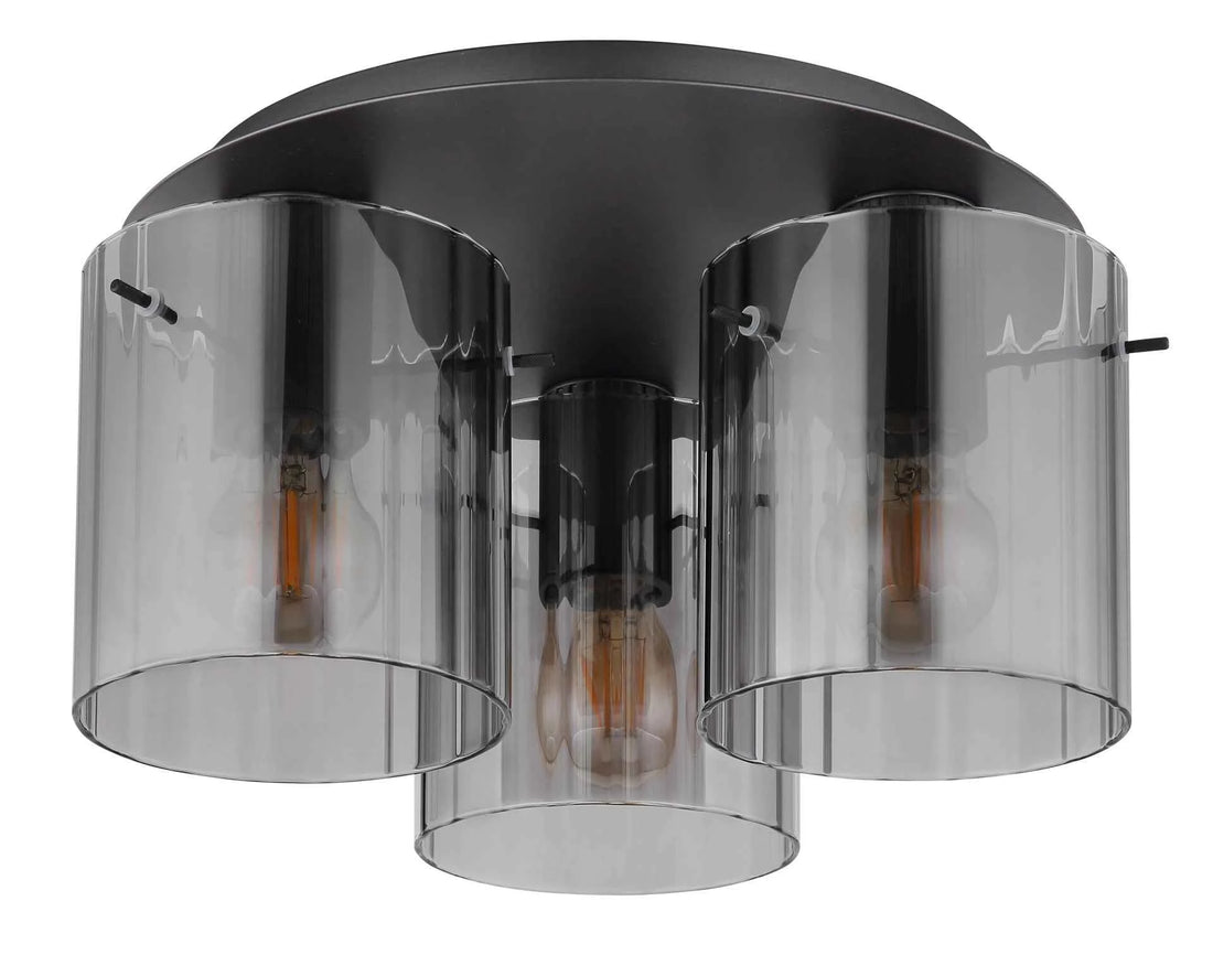 GLOBO Ceiling Light Dark Grey Smoked Glass 3xE27 15904-3D | Buy in Kenya | Red Rhino