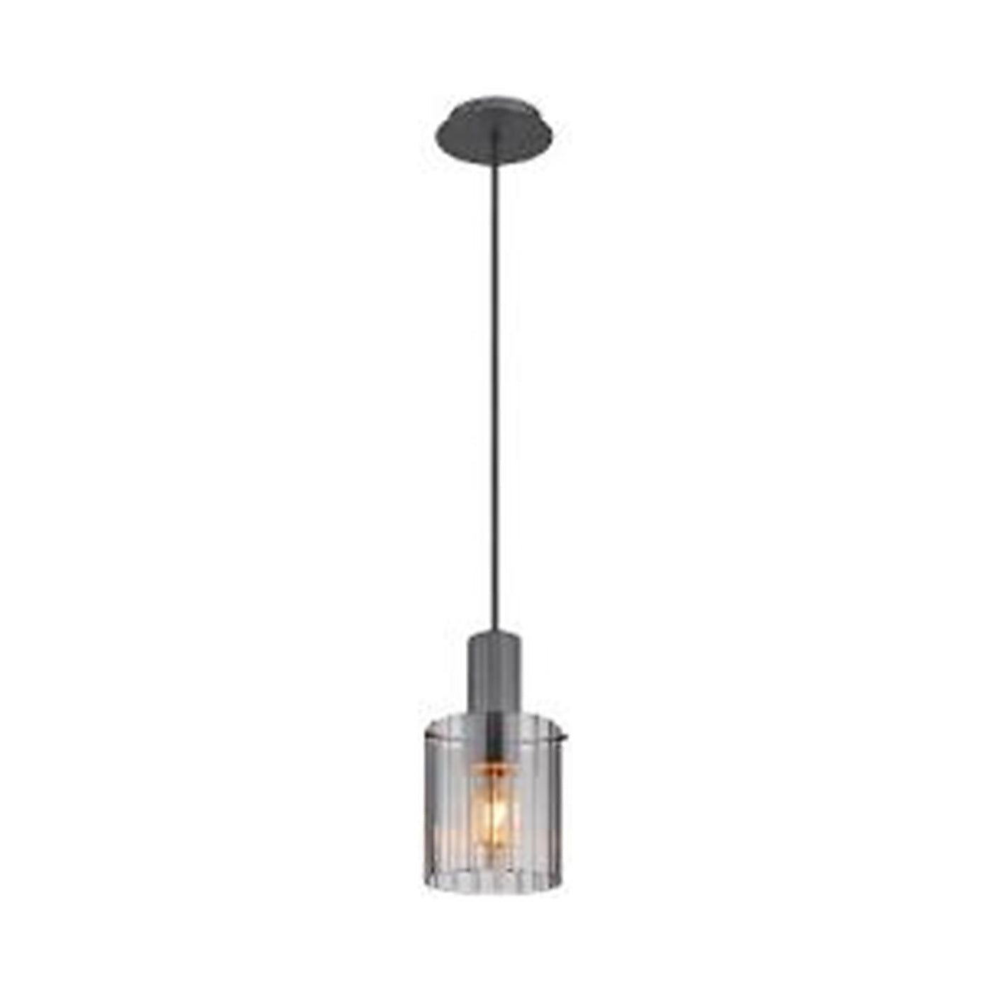 GLOBO Pendant Light Dark Grey Smoked Glass E27 15904HS - square hero product image