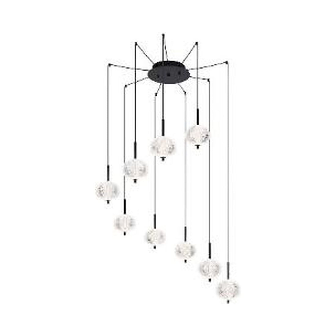 GLOBO Pendant Light Black Clear Acrylic LED 60W 16042-9H - square hero product image