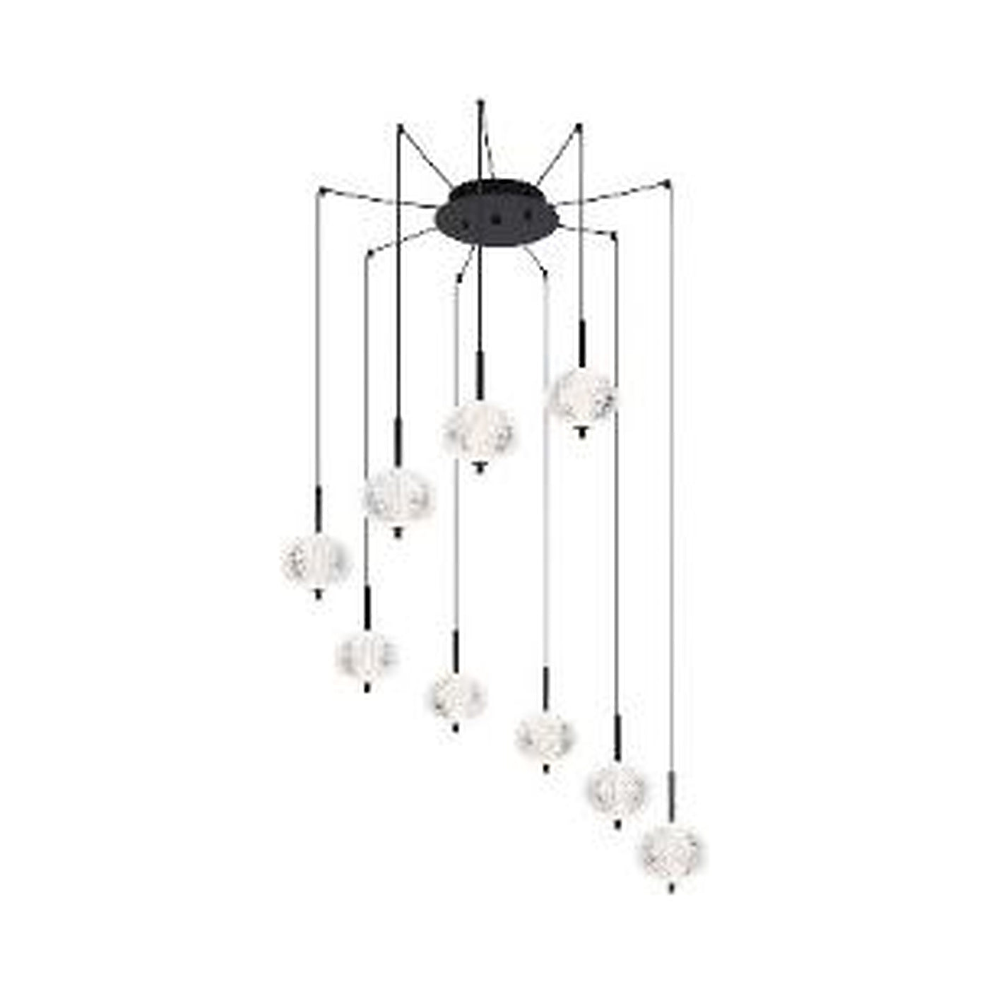 GLOBO AIDA Pendant Light Black Clear Acrylic LED 60W 16042-9H - square hero product image