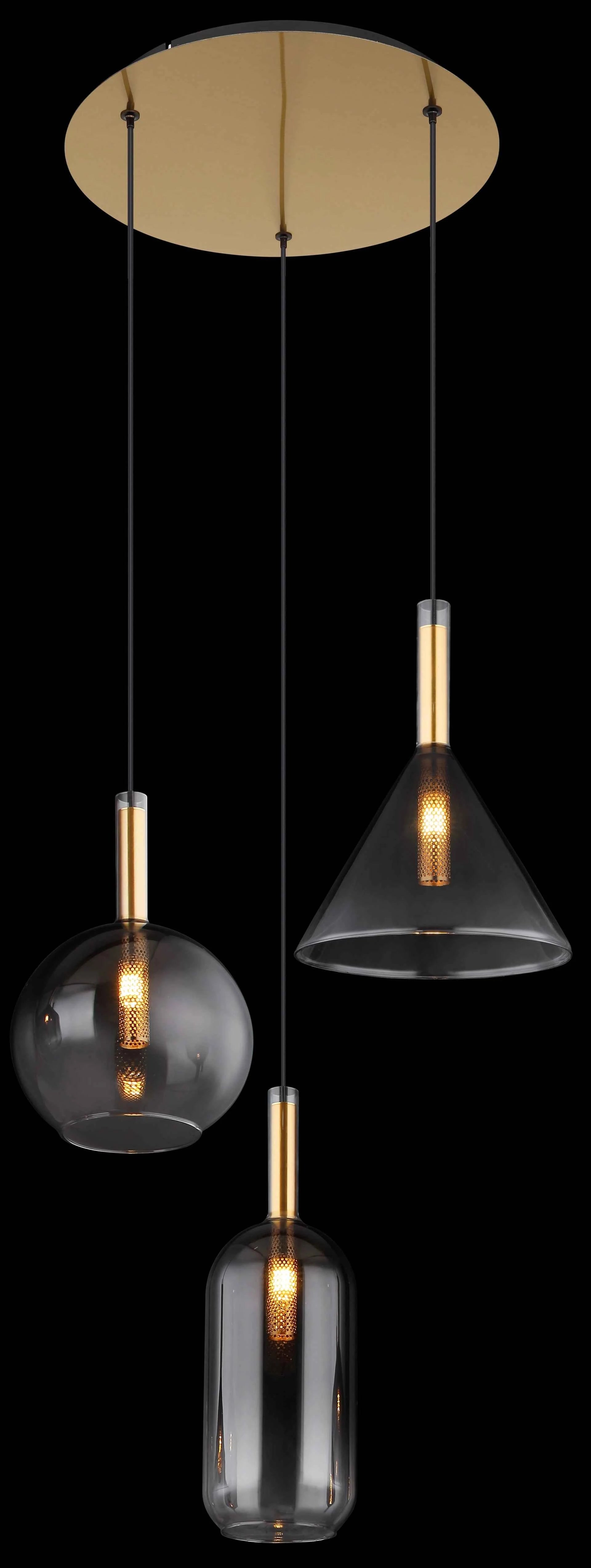 GLOBO Pendant Light Brass Black Smoked Glass 3xG9 16045-3H | Buy in Kenya | Red Rhino