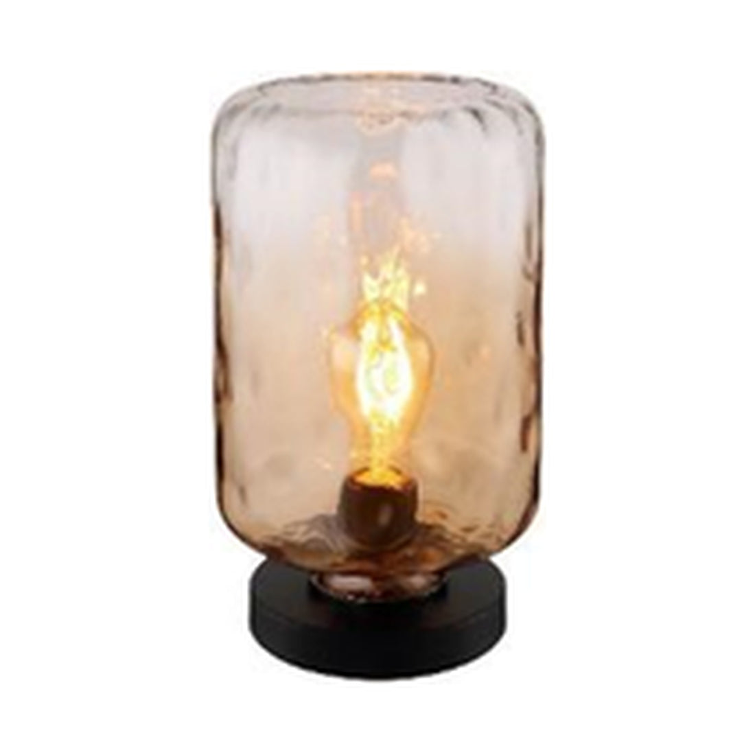GLOBO DARINA Table Lamp Black Amber Glass E27 16046TA - square hero product image