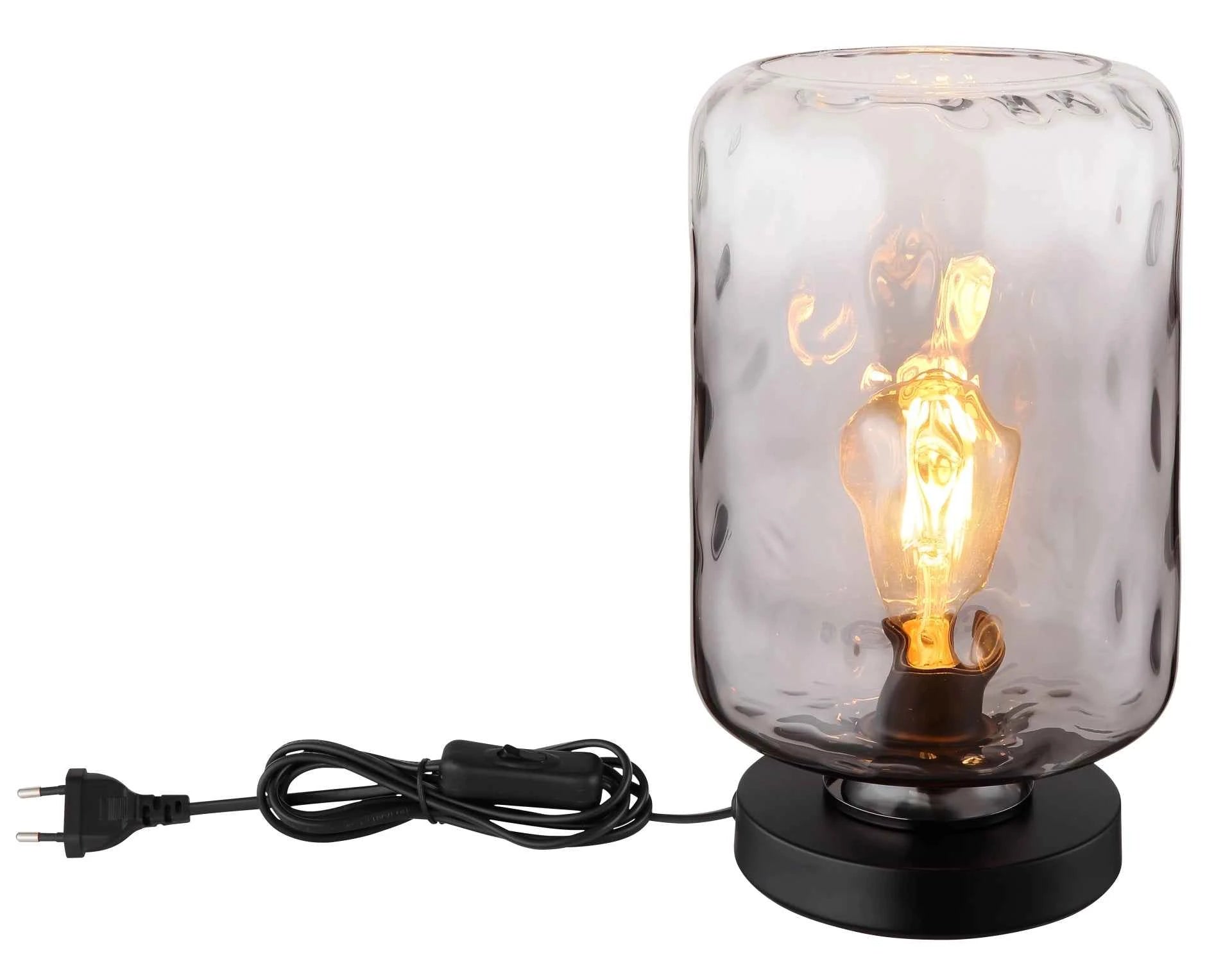 GLOBO Table Lamp Black Smoked Glass E27 16046TS | Buy in Kenya | Red Rhino