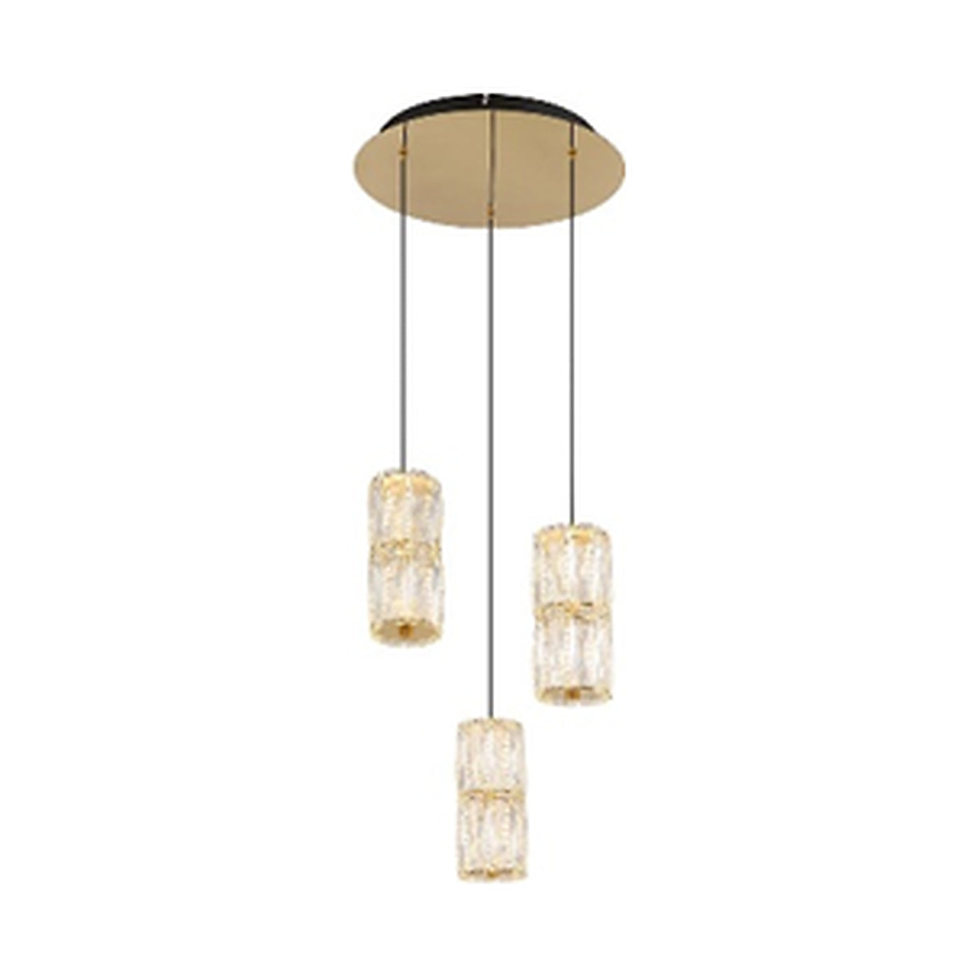 GLOBO STEFANIE Pendant Light Antique Gold Black Crystal LED 25W 16051-3 - square hero product image