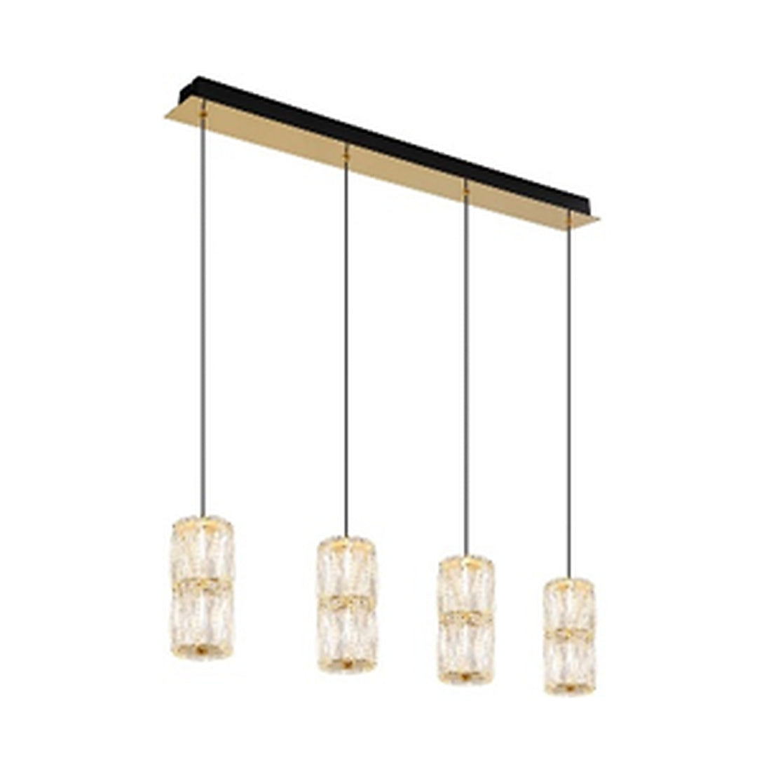 GLOBO STEFANIE Pendant Light Antique Gold Black Crystal LED 35W 16051-4 - square hero product image