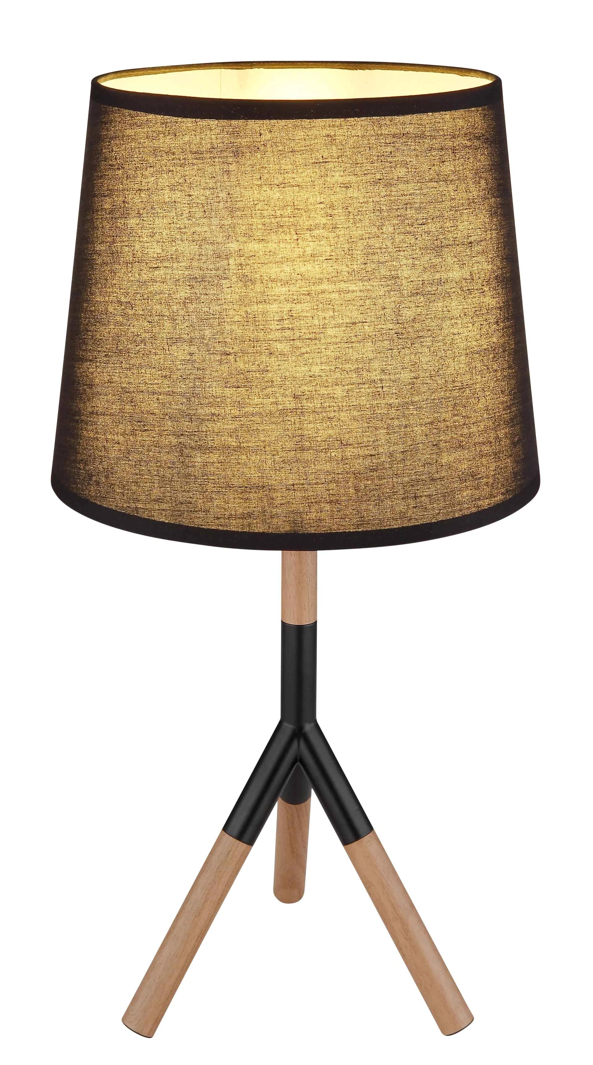 GLOBO Table Lamp Black Wood Look Textile E27 21629T | Buy in Kenya | Red Rhino