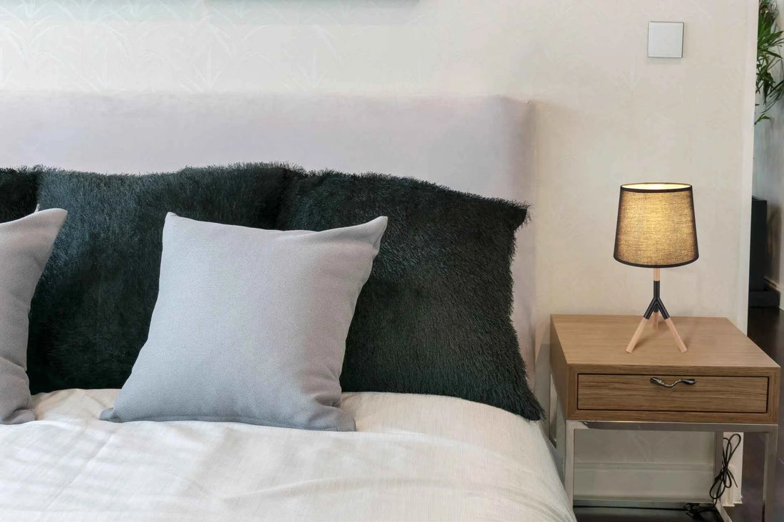 GLOBO Table Lamp Black Wood Look Textile E27 21629T | Buy in Kenya | Red Rhino