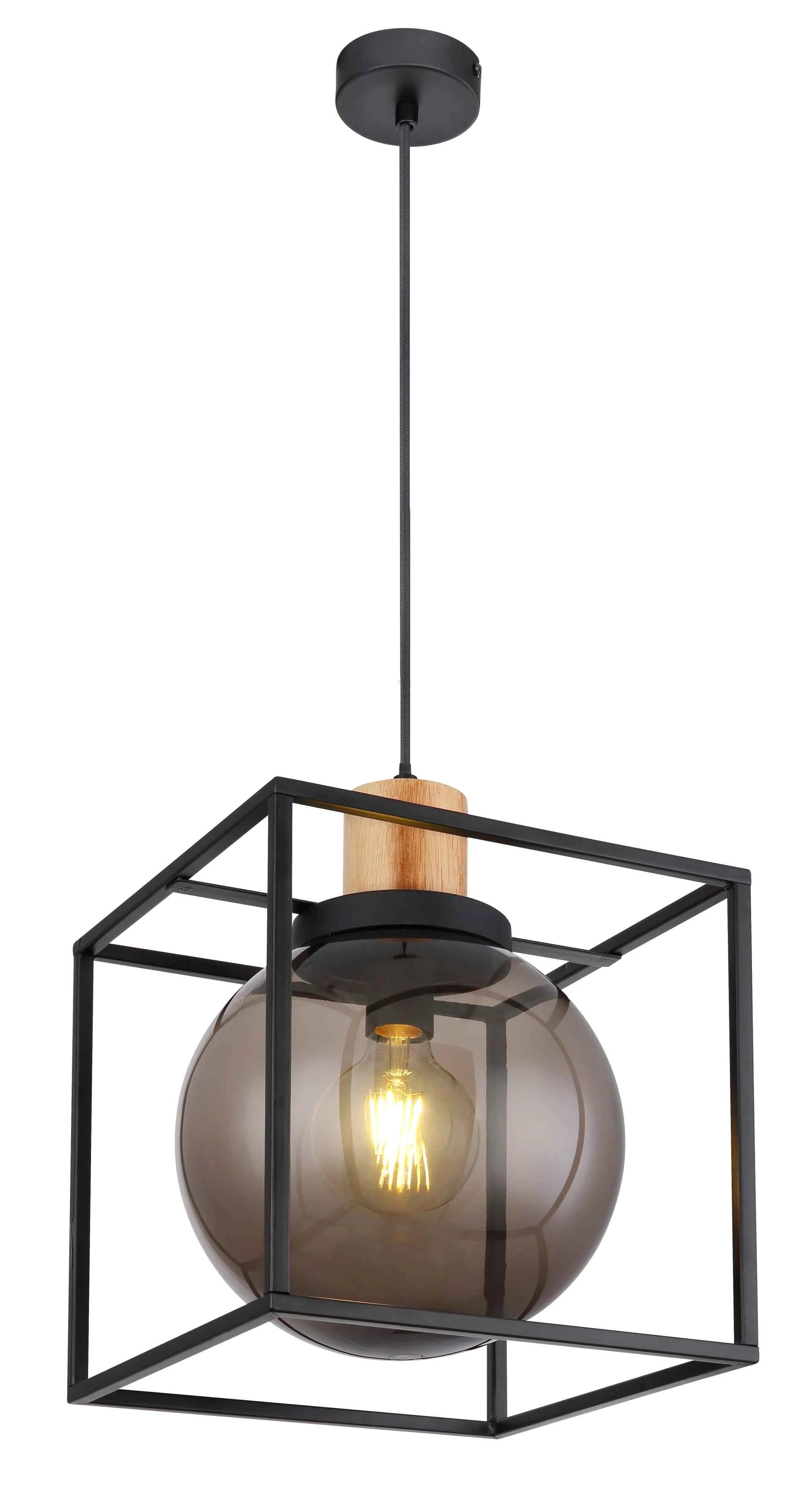 GLOBO Pendant Light Black Natural Wood LED E27 33815H | Buy in Kenya | Red Rhino