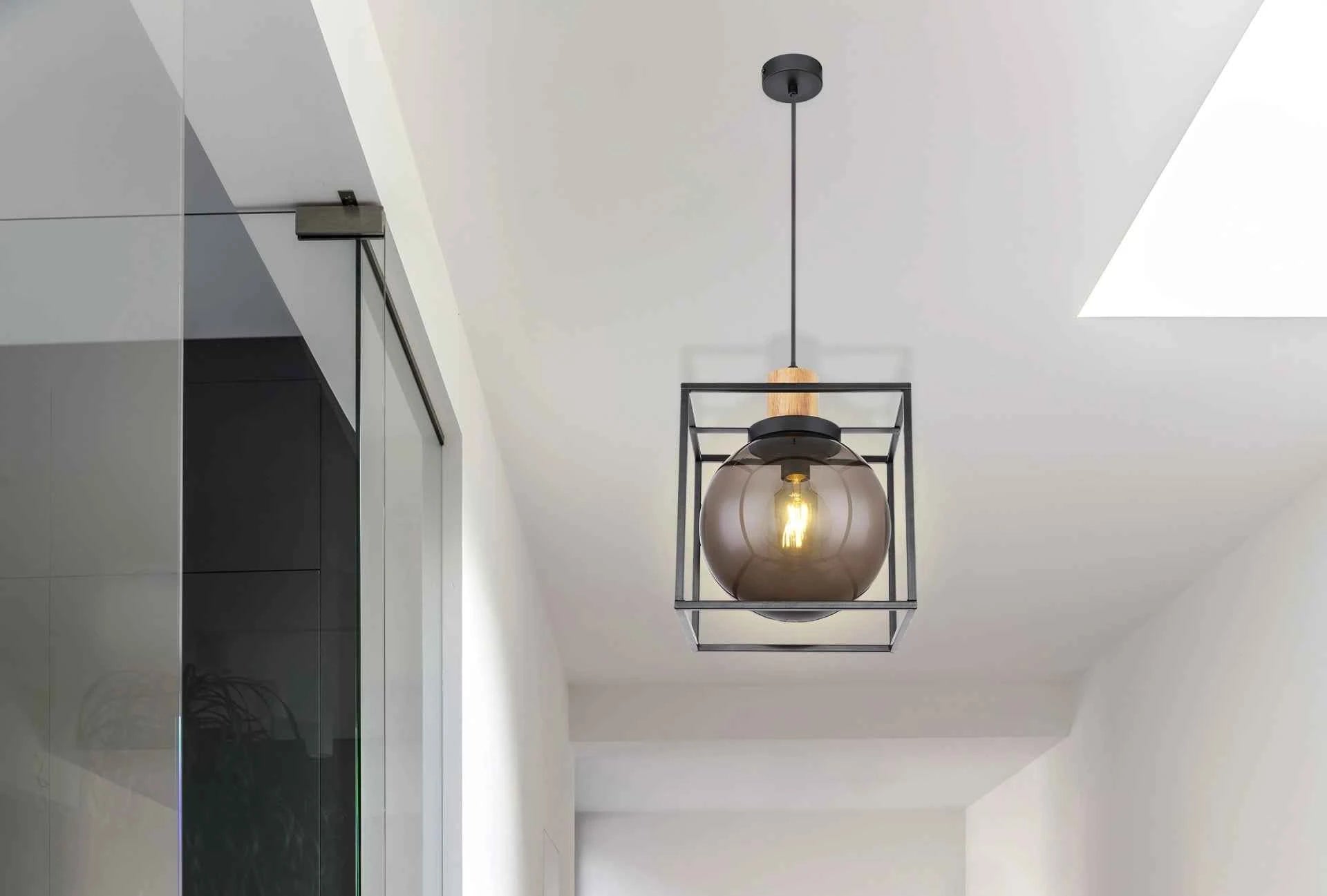 GLOBO Pendant Light Black Natural Wood LED E27 33815H | Buy in Kenya | Red Rhino