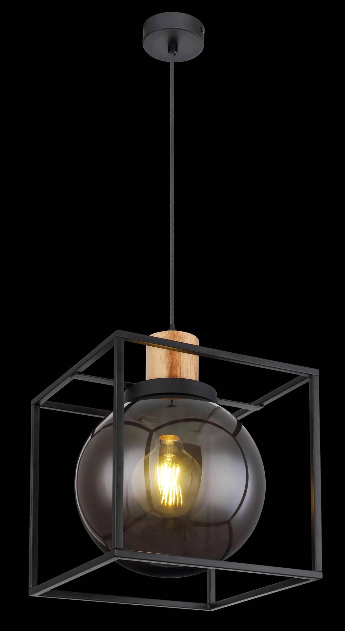 GLOBO Pendant Light Black Natural Wood LED E27 33815H | Buy in Kenya | Red Rhino