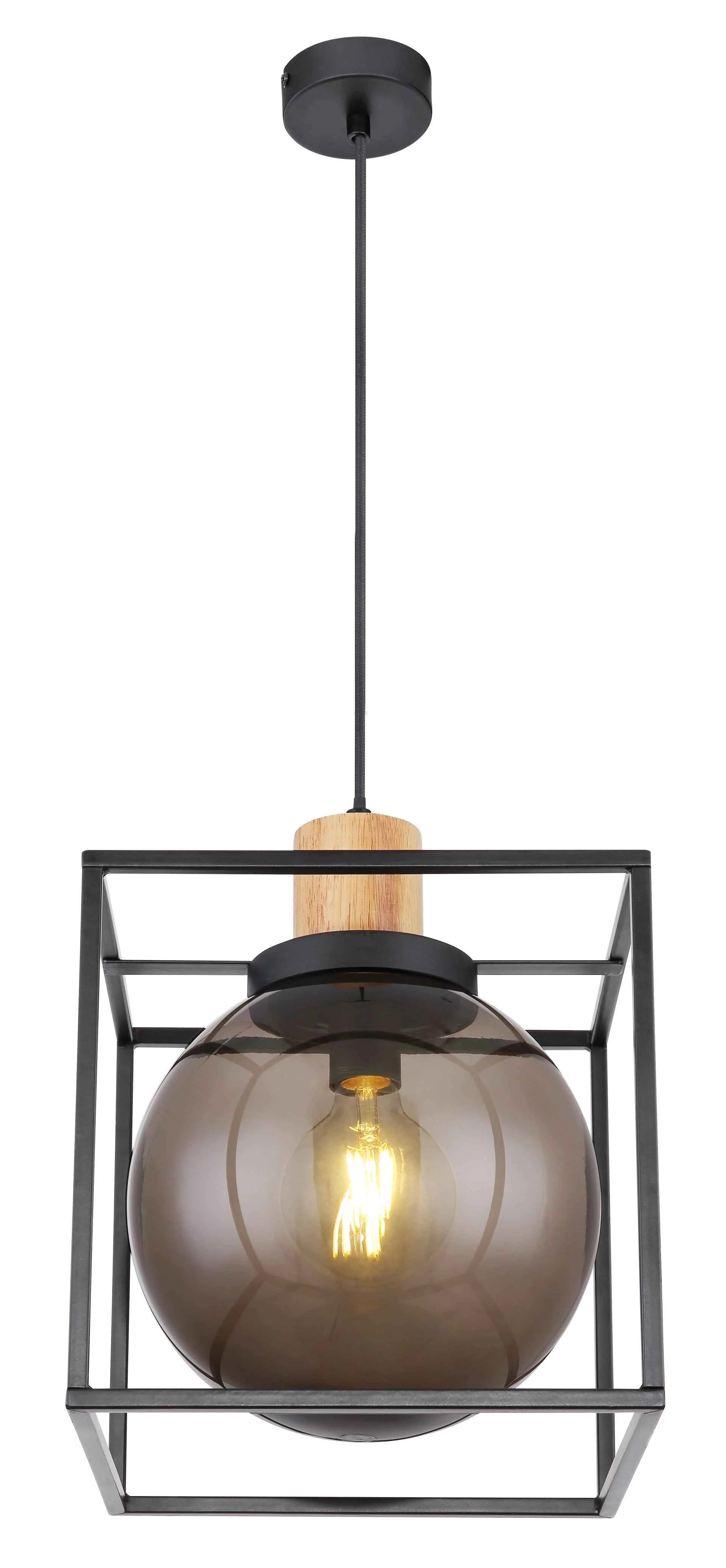 GLOBO Pendant Light Black Natural Wood LED E27 33815H | Buy in Kenya | Red Rhino