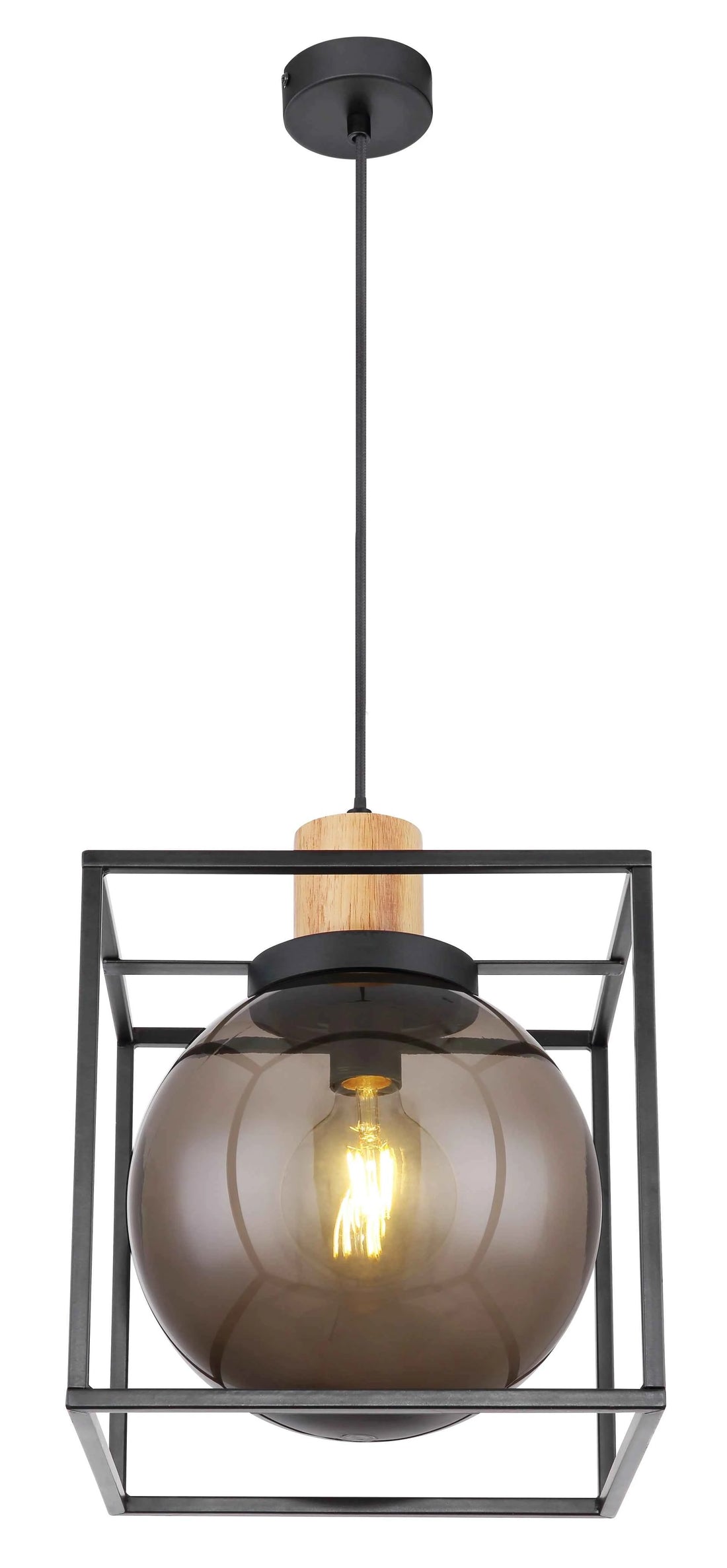 GLOBO Pendant Light Black Natural Wood LED E27 33815H | Buy in Kenya | Red Rhino