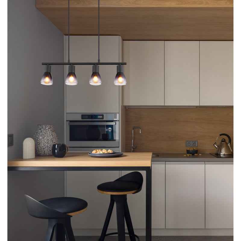 GLOBO Pendant Light Black Smoked Glass 4xE14 54312-4H | Buy in Kenya | Red Rhino