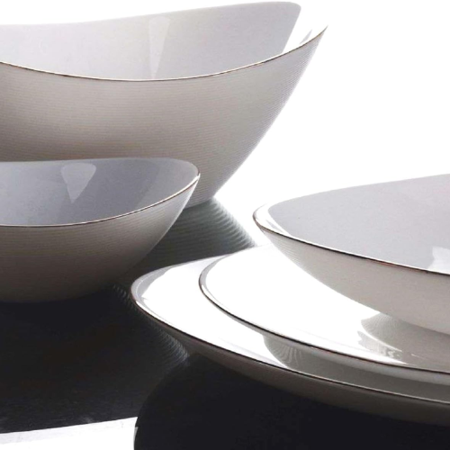 Aurora Luxe - 24 Piece Asymmetrical Opal Dinner Set - Red Rhino