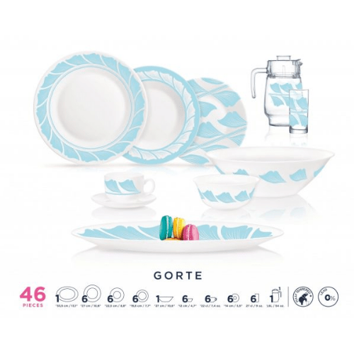 Luminarc Essence Gorte Dinner Set 46 - Piece - Red Rhino