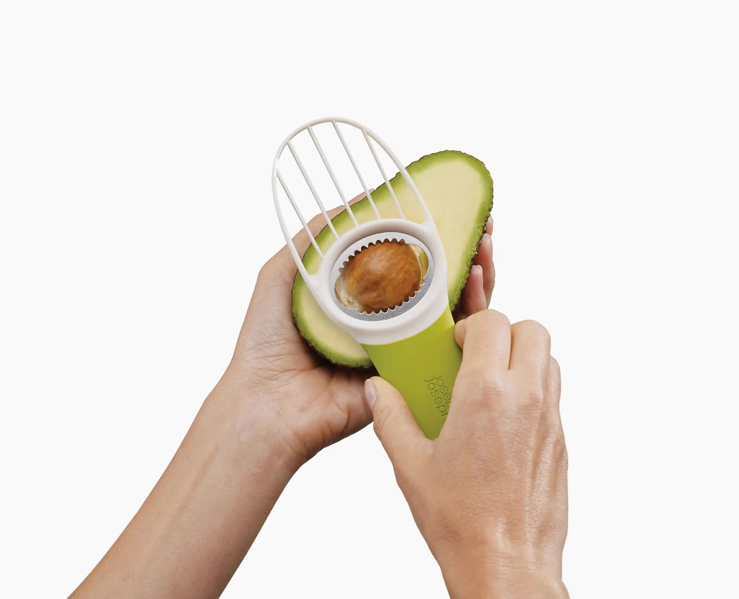 Joseph Joseph GoAvocado 3-in-1 Avocado Tool 20112 — scoop head removing avocado flesh