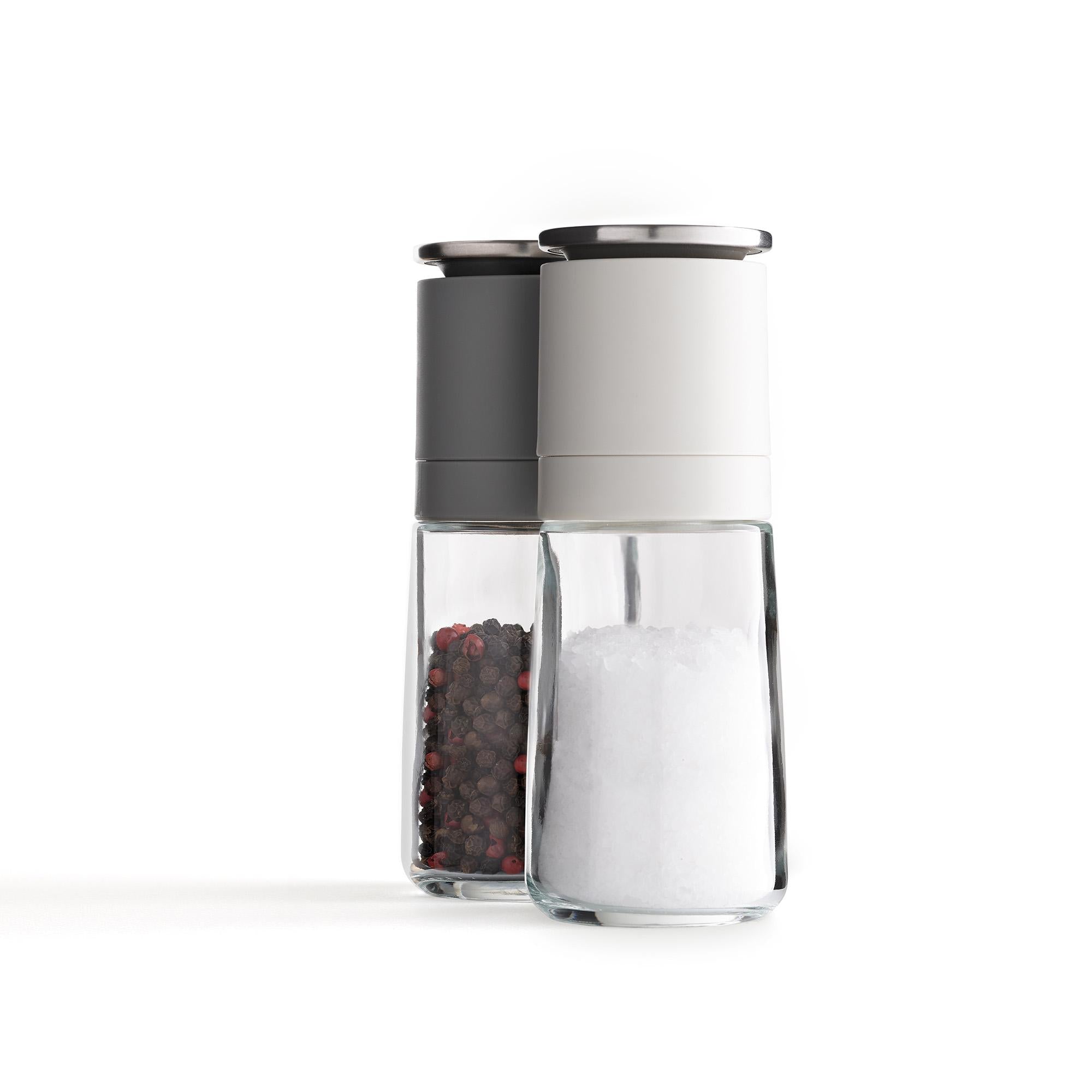 Joseph Joseph Duo No-spill Salt and Pepper Mill Set Grey 20198 front product view