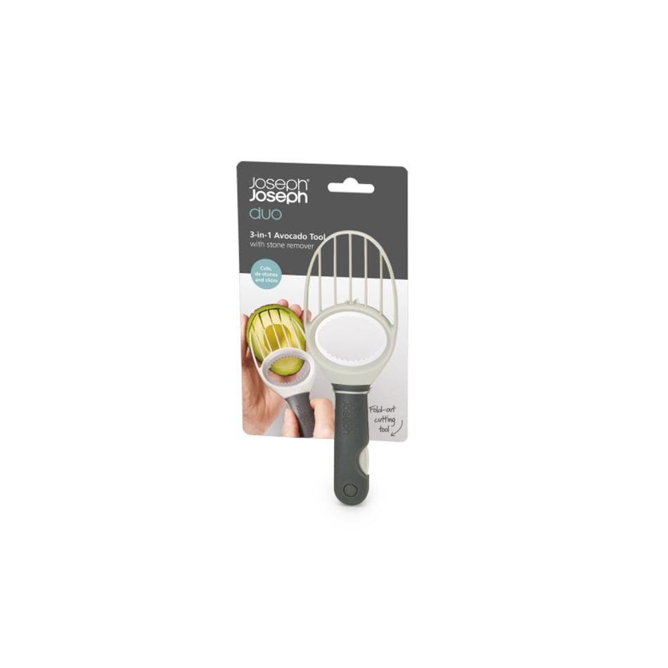 Joseph Joseph Duo 3-in-1 Avocado Tool Stone 20207 in retail packaging