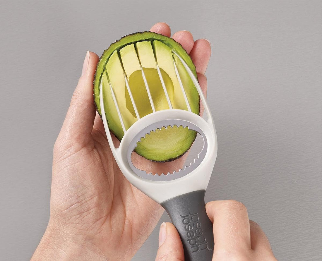 Joseph Joseph Duo Avocado Tool slicing ripe avocado flesh evenly