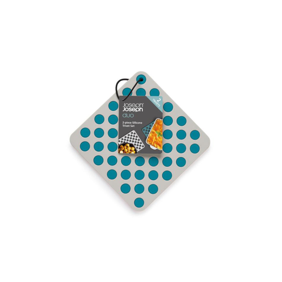 Joseph Joseph Duo Silicone Trivets Dark Opal and Stone 20214 retail packaging