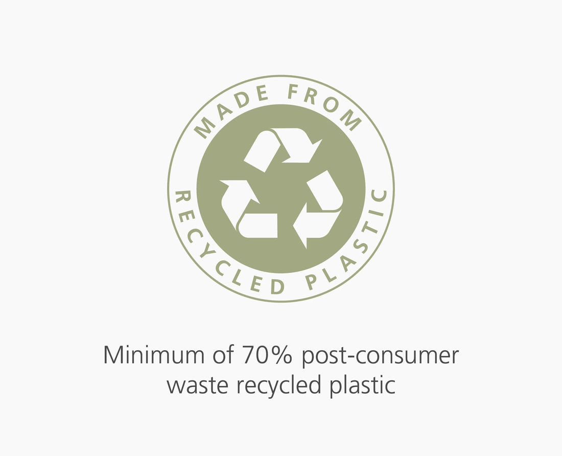 Joseph Joseph IW6 30L Eco Bin Liners 4 Packs 80 Pieces Grey 30143 — recycled-plastic content feature graphic