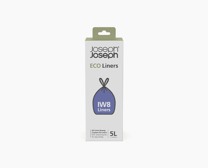 Joseph Joseph IW8 5L Eco Bin Liners 80 Pieces Grey 30148 — IW8 recycled 5-litre liner pack
